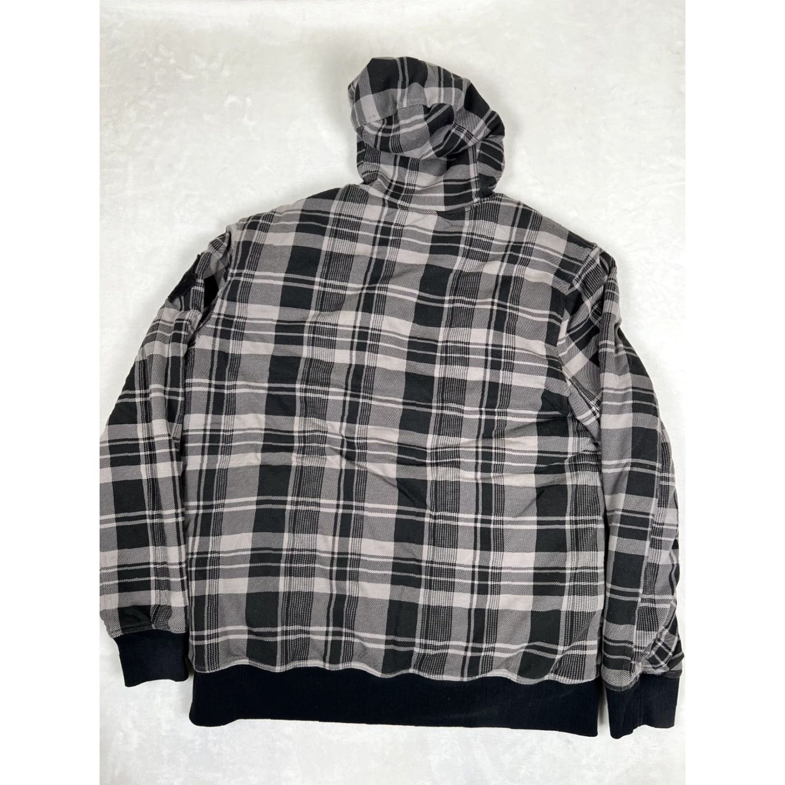 Hurley VINTAGE Hurley Jacket 2XL Gray Plaid Fleece Lined Hooded Full Zip Mens Size US XXL / EU 58 / 5 - 7 Thumbnail