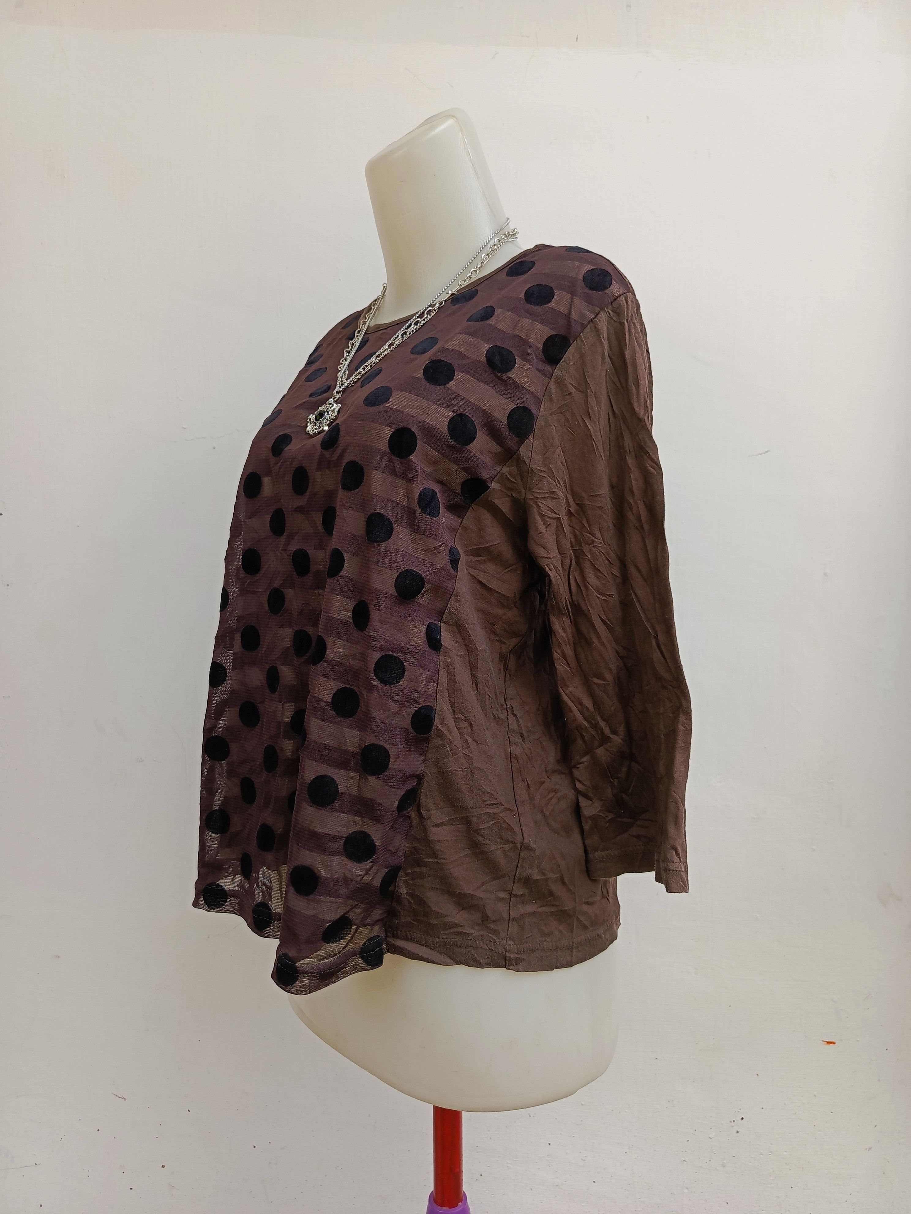 Kansai Yamamoto Kansai Bis Yamamoto Designer Polka Dot 3/4 Sleeve Shirt Size M / US 6-8 / IT 42-44 - 5 Thumbnail