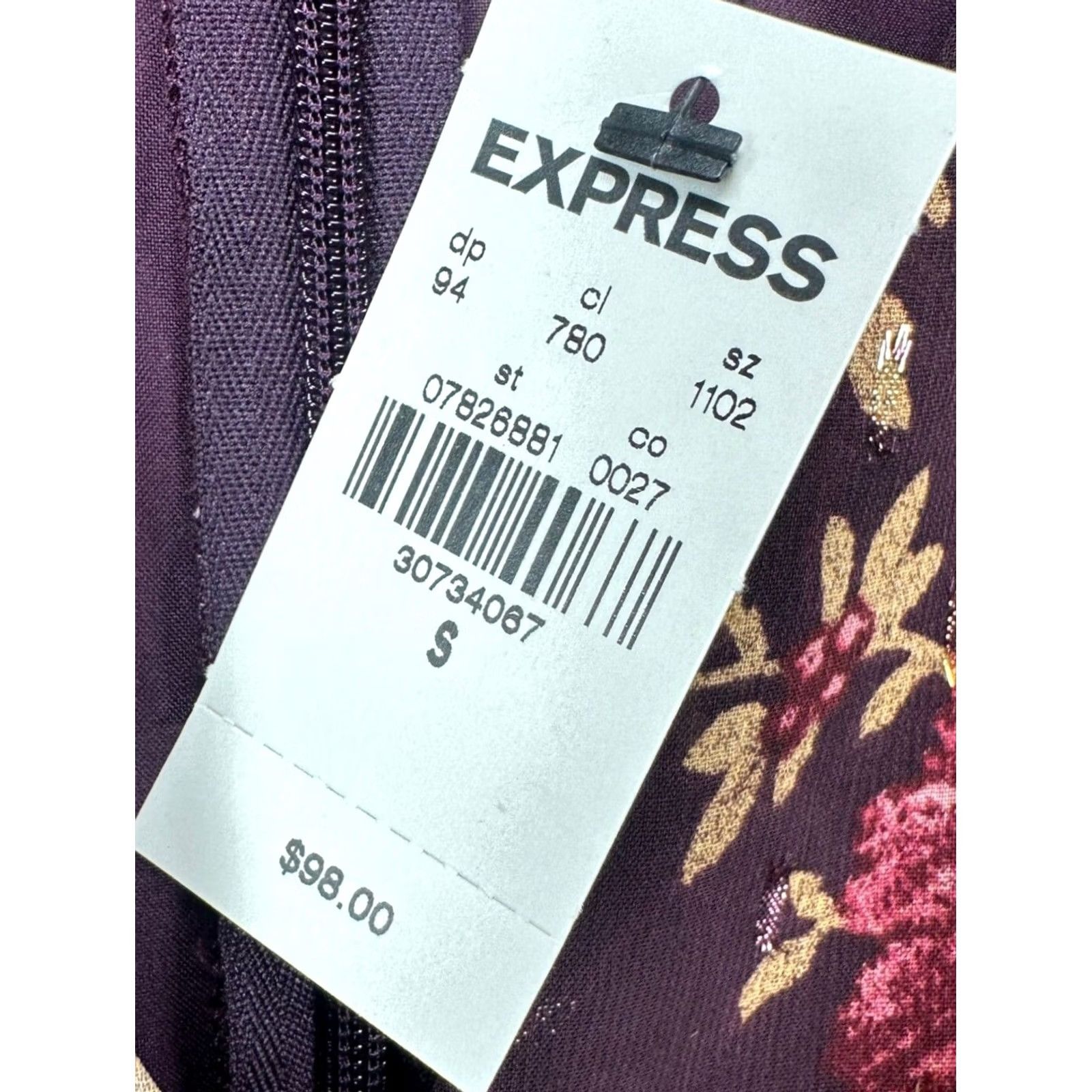 Express Express Dress Women Small Maroon Floral Ruched Wrap Ruffle Mini Fairy NEW Dress Size S / US 4 / IT 40 - 2 Thumbnail