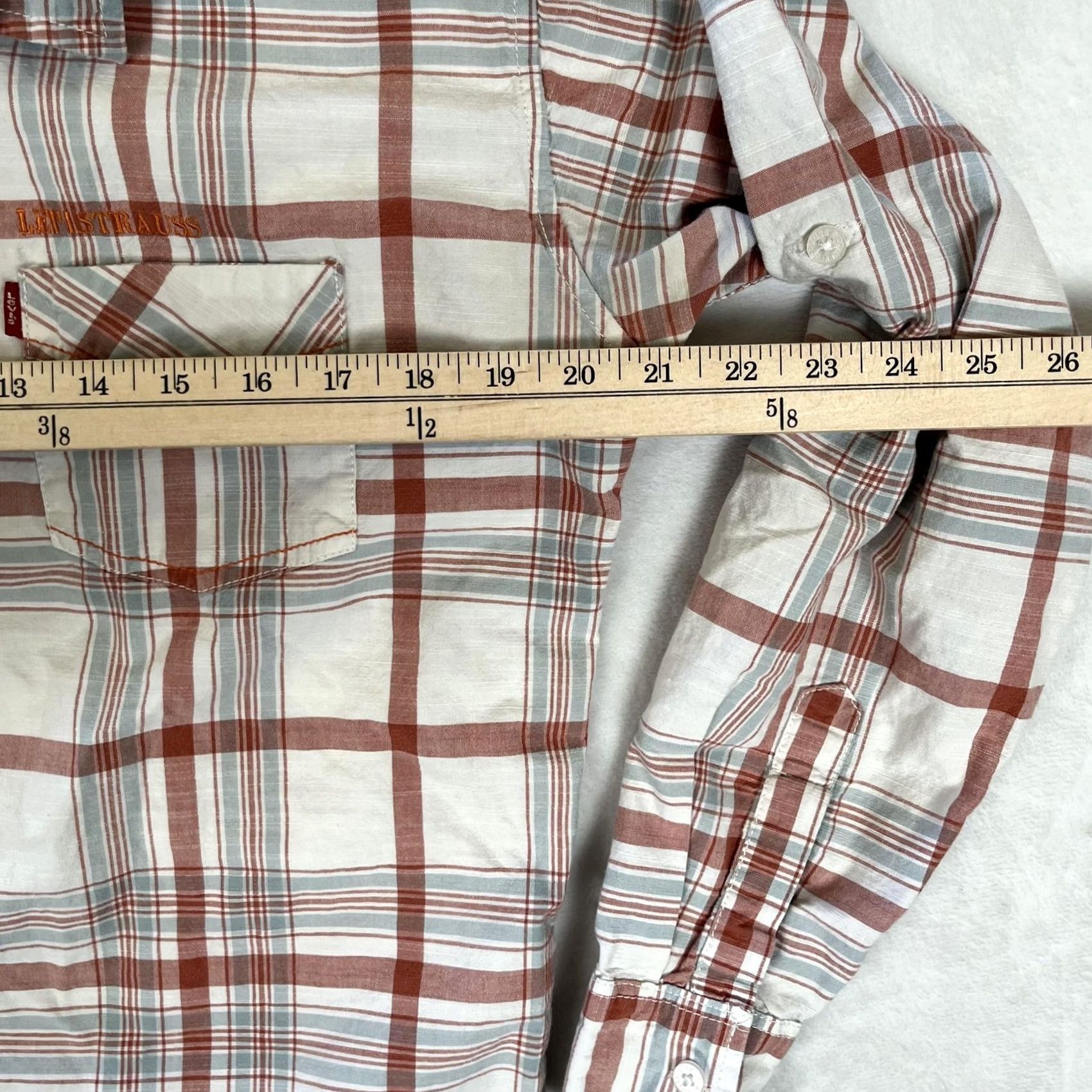 Levi's VTG Levi's Red Tab Plaid Long Sleeve Western Button-Up Shirt Mens M/L White READ Size US M / EU 48-50 / 2 - 6 Thumbnail