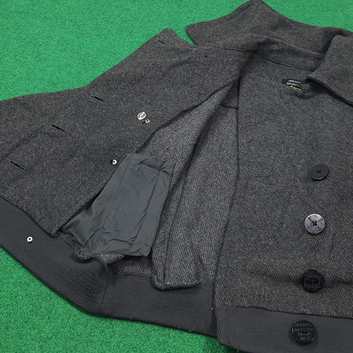 Stussy Vintage Stussy Japan Tweed Knit Breasted Peacoat C309N6 Size US XS / EU 42 / 0 - 9 Thumbnail