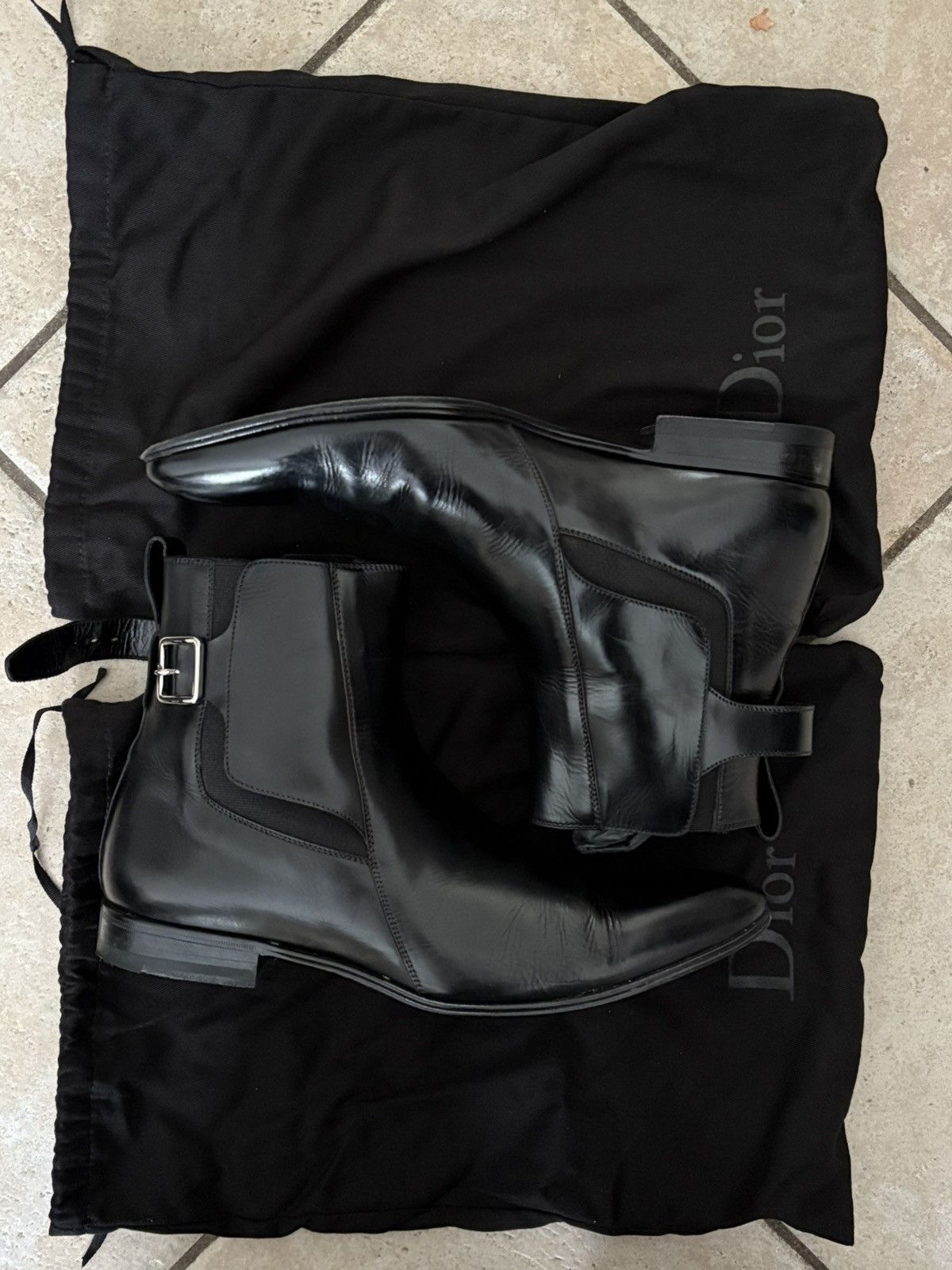 KVA Dior Black Buckle Detail Desert Boots