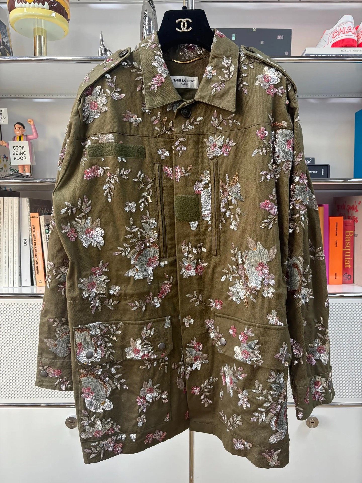 Saint Laurent Paris Saint Laurent Sequin Floral Embroidered Jacket Size S / US 4 / IT 40 - 1 Thumbnail