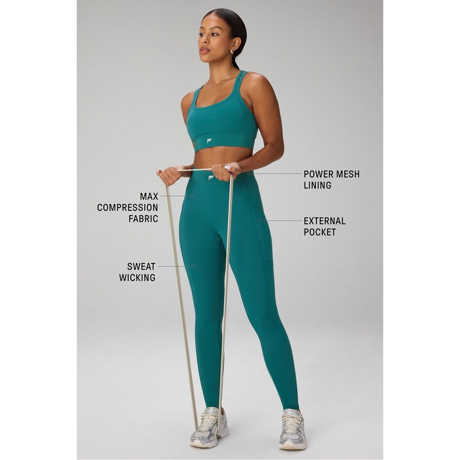 Fabletics Fabletics x Becky G PowerHold Green Legging - Size M Size 28" / US 6 / IT 42 - 3 Thumbnail