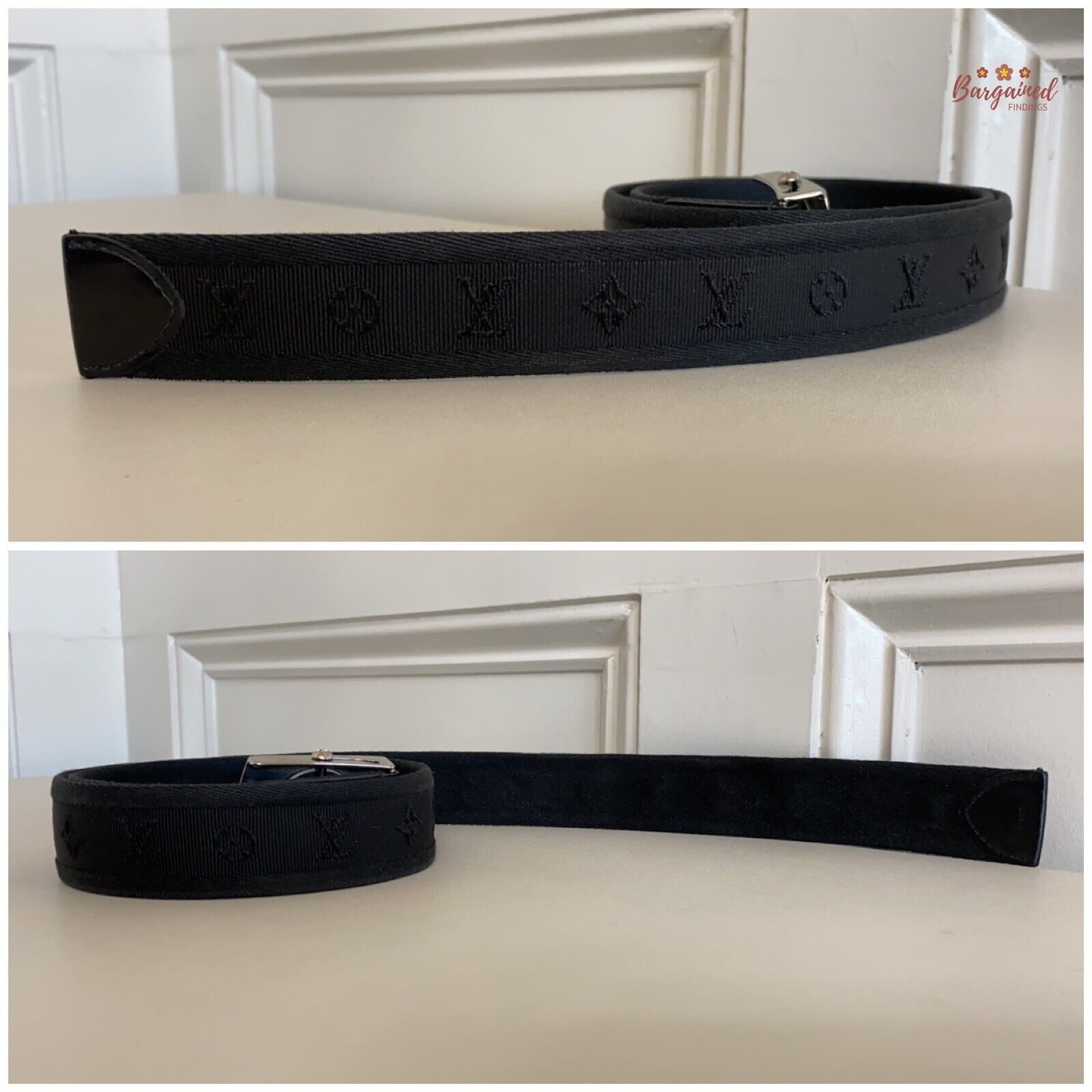 Louis Vuitton Louis Vuitton Black Monogram Fabric Fortune Sangle Belt Size 32 - 6 Thumbnail