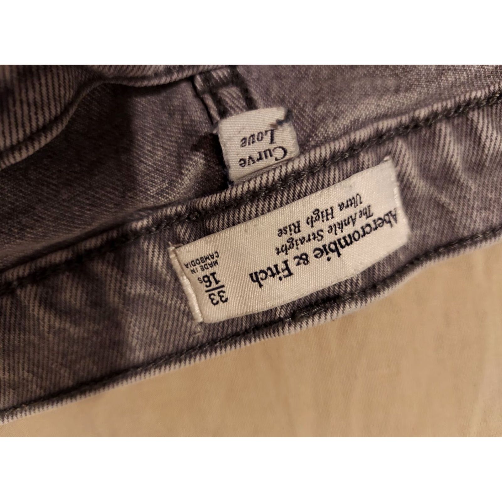 Abercrombie & Fitch Womens Abercrombie & Fitch Jeans 33 16 Gray Straight Ultra High Rise Denim Pants 90s Vintage? Size 38" / US 16 / IT 52 - 4 Thumbnail