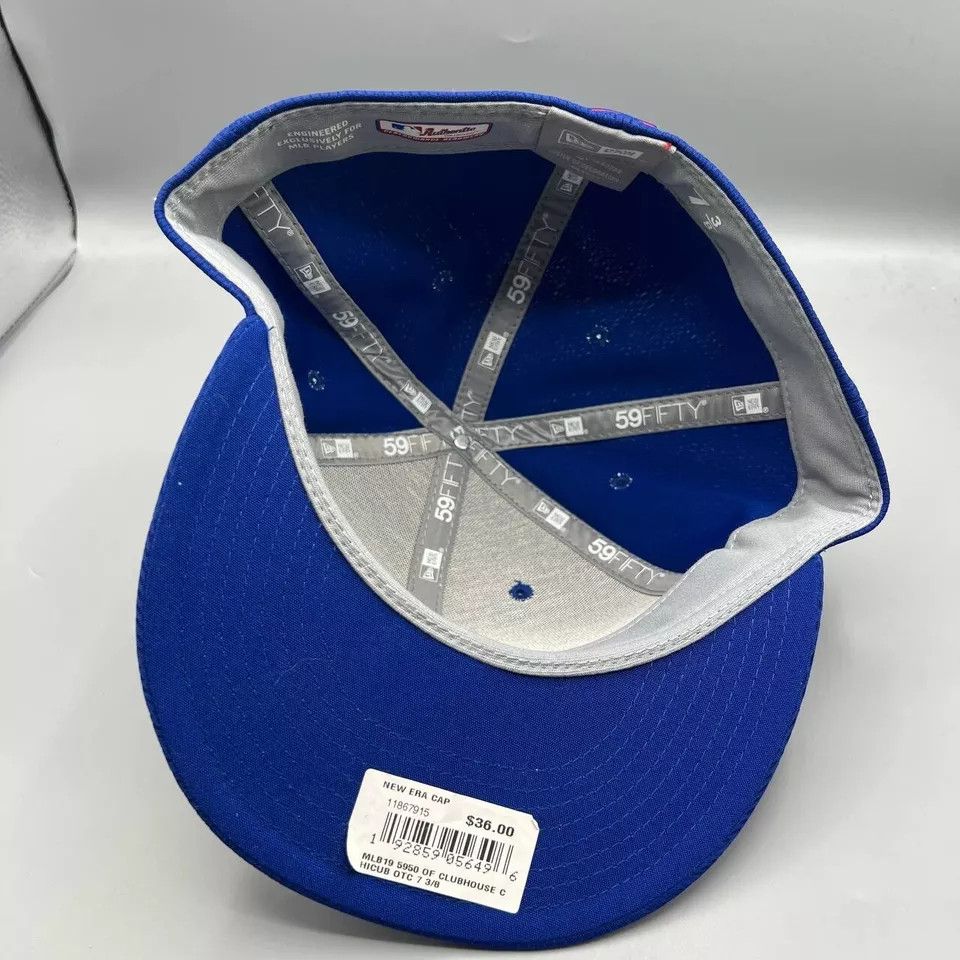 New Era Chicago Cubs Hat Men 7 3/8 Blue Fitted Cap New Size ONE SIZE - 5 Thumbnail