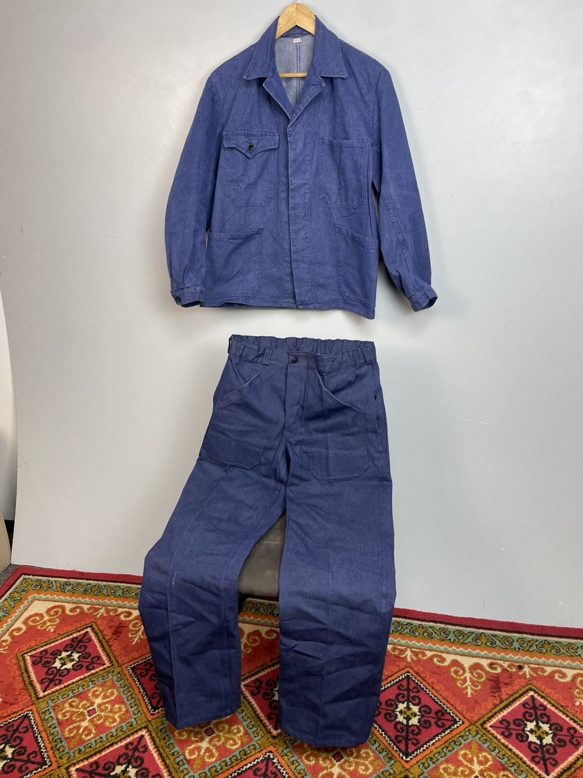 Le Laboureur Vintage 70’s French "Bleu de Travail" Chore Suit sz M Size US M / EU 48-50 / 2 - 7 Thumbnail