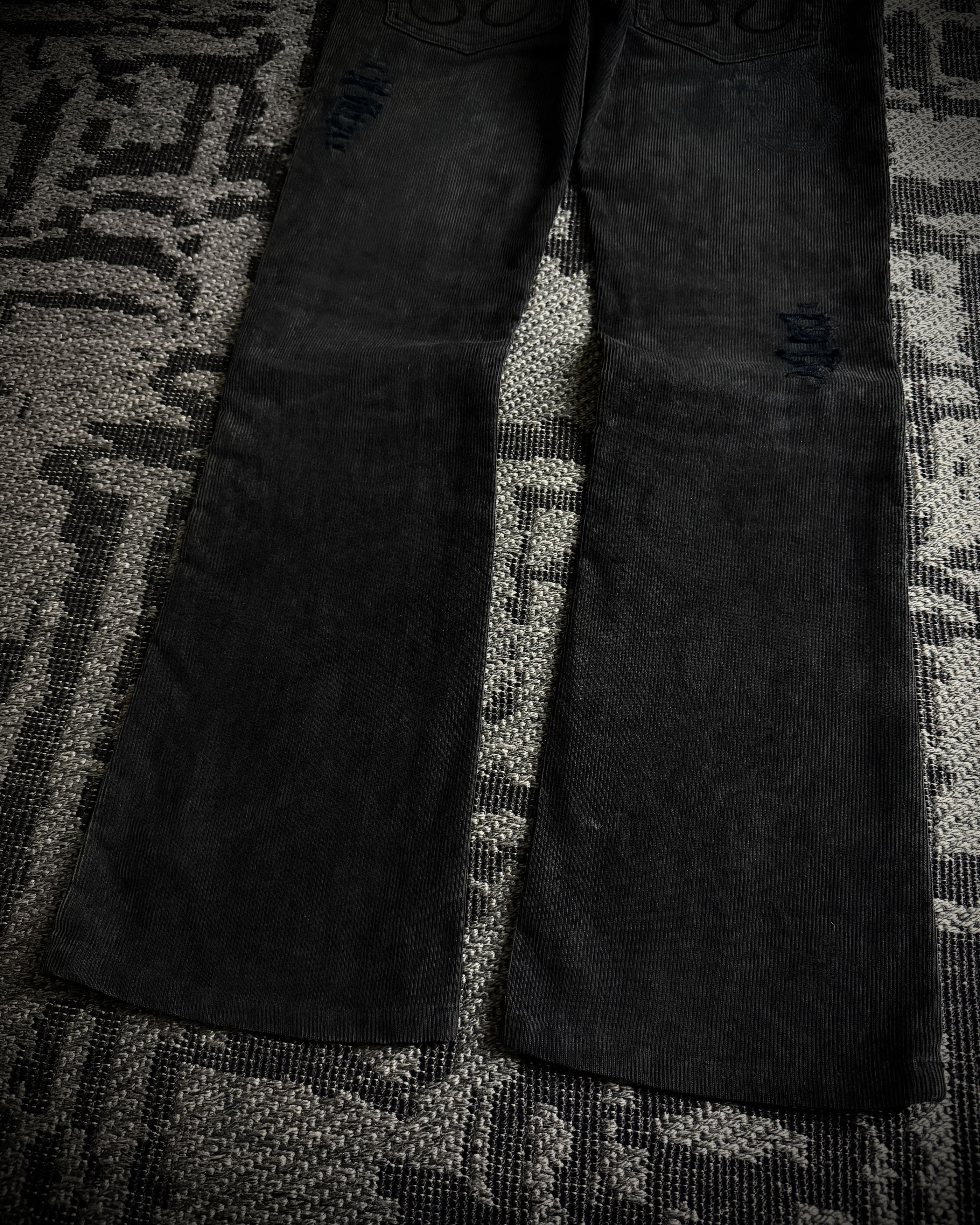 CIVARIZE CIVARIZE Skull Cross Corduroy Distressed Bootcut Pants Size US 30 / EU 46 - 7 Thumbnail