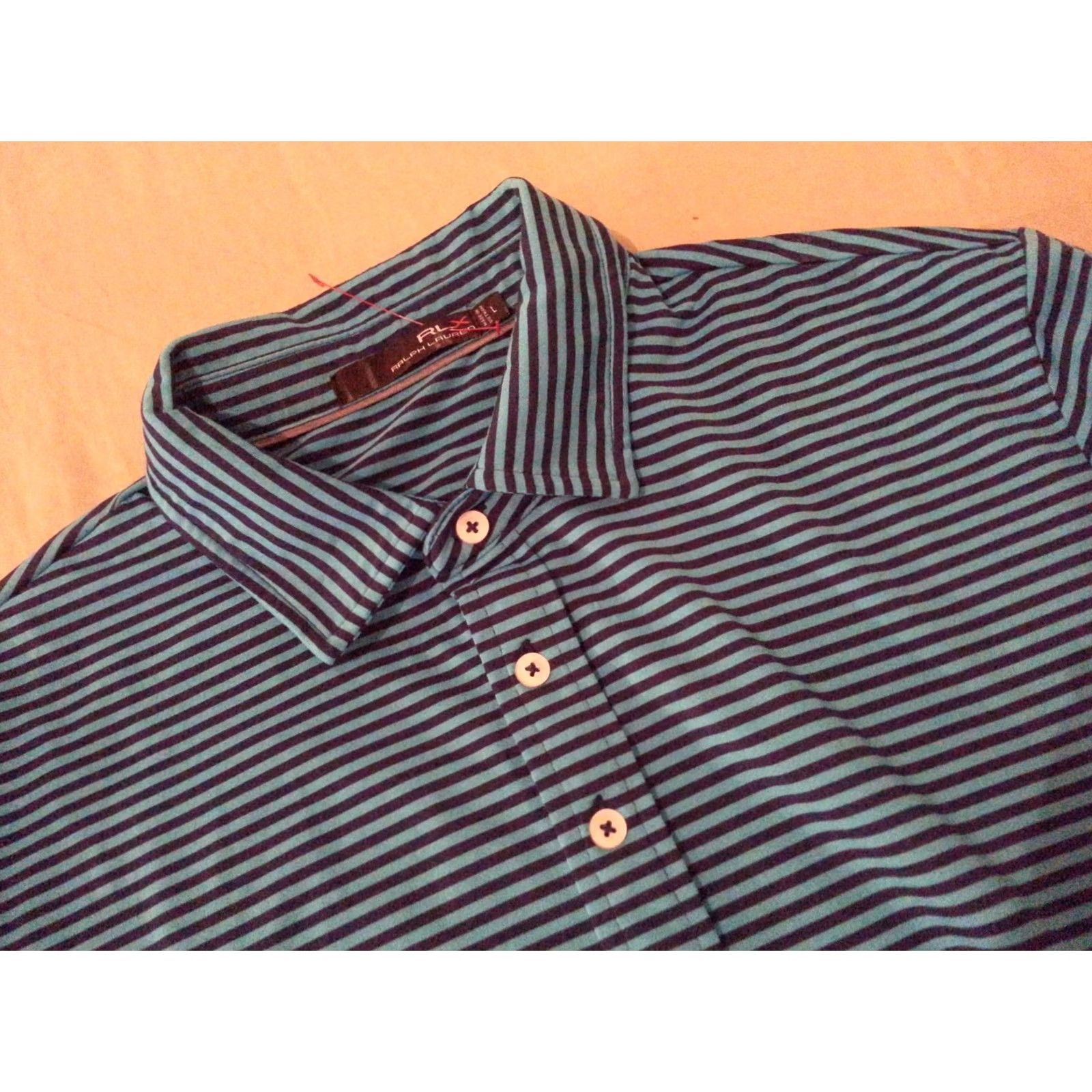 Polo Ralph Lauren VINTAGE Mens Polo Ralph Lauren RLX Polo Shirt L Large Blue Teal Stripes Mens, Polo, Shirt, RLX, Striped, Blue, Polo Ralph Lauren, Size L Size US L / EU 52-54 / 3 - 2 Thumbnail