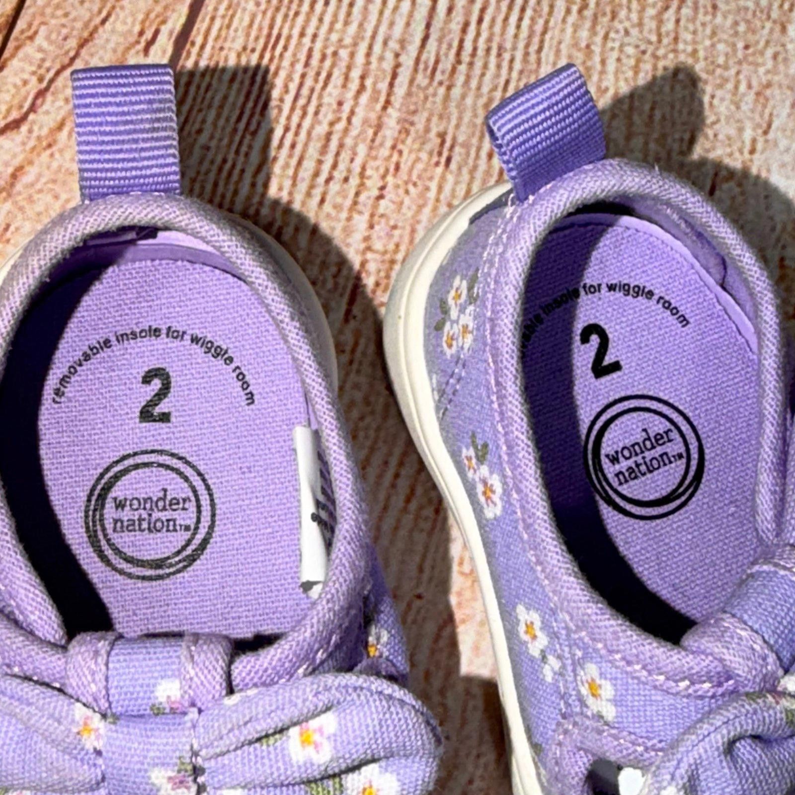 Other Wonder Nation Toddler Girls' Purple Floral Shoes Size 2 Size US 4 / IT 34 - 4 Thumbnail