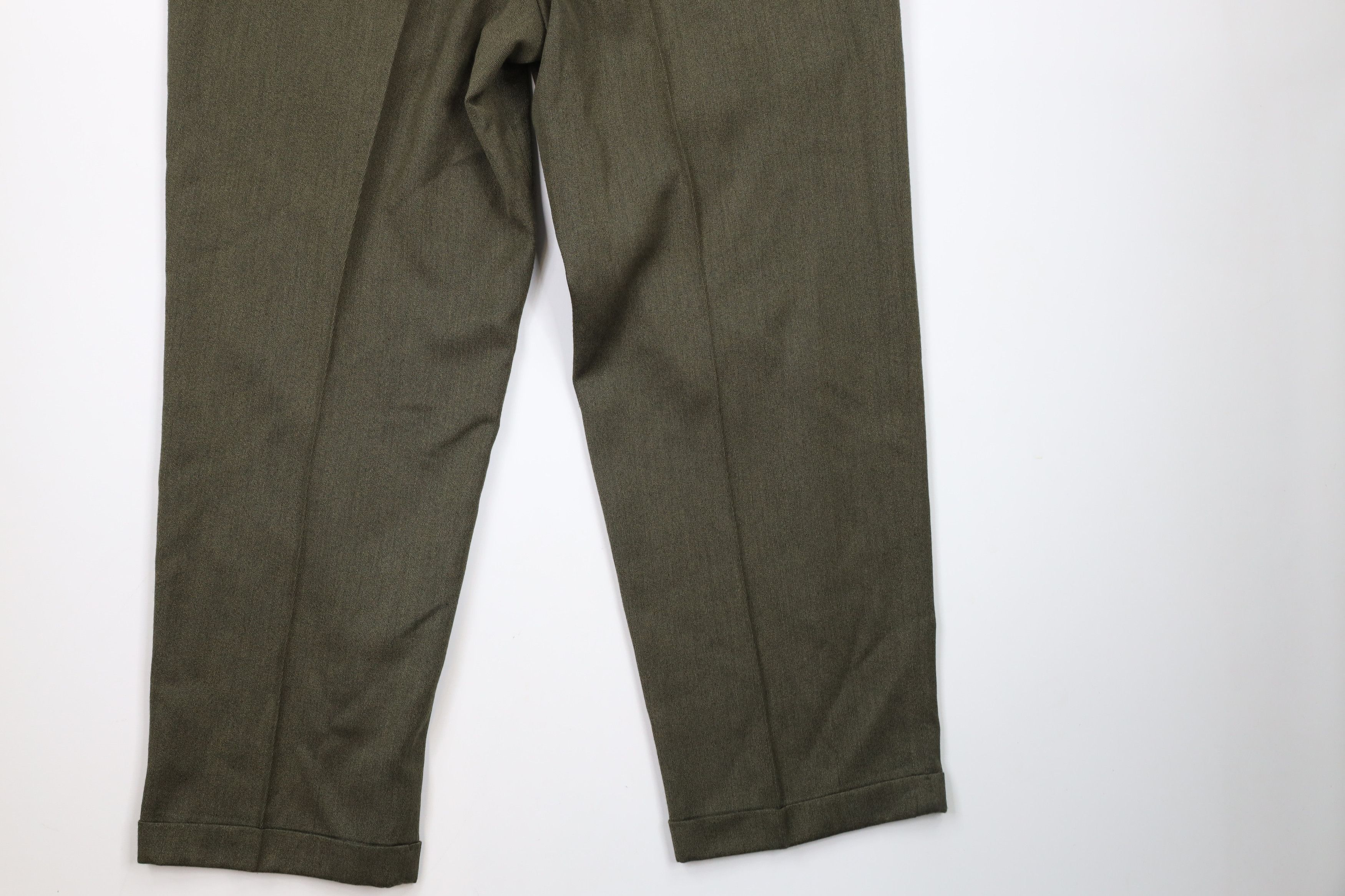 Vintage Vintage 90s Streetwear Pleated Wide Leg Trousers Pants Green Size US 38 / EU 54 - 11 Thumbnail