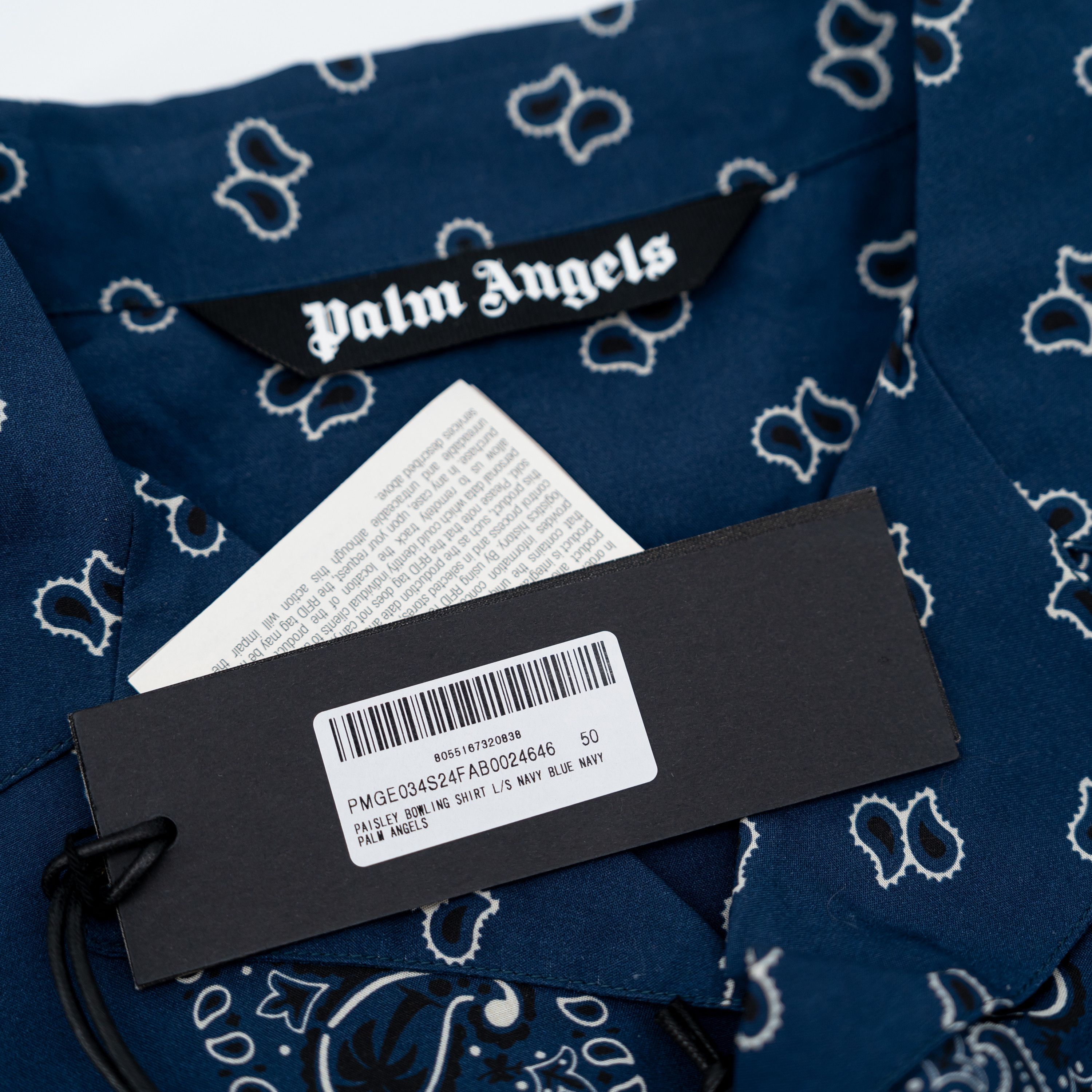 Palm Angels size L (50) Palm Angels Paisley Bowling Shirt Navy Size US L / EU 52-54 / 3 - 7 Thumbnail