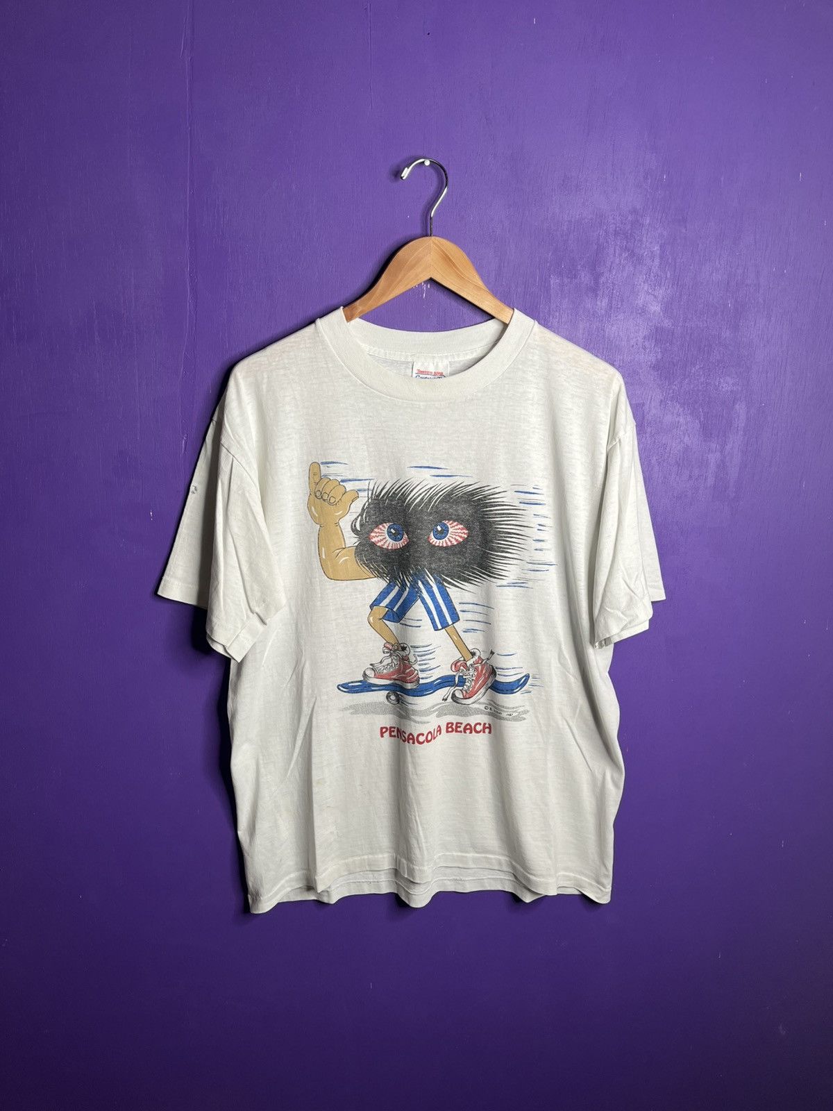 Vintage 1987 Pensacola beach furball skate tee