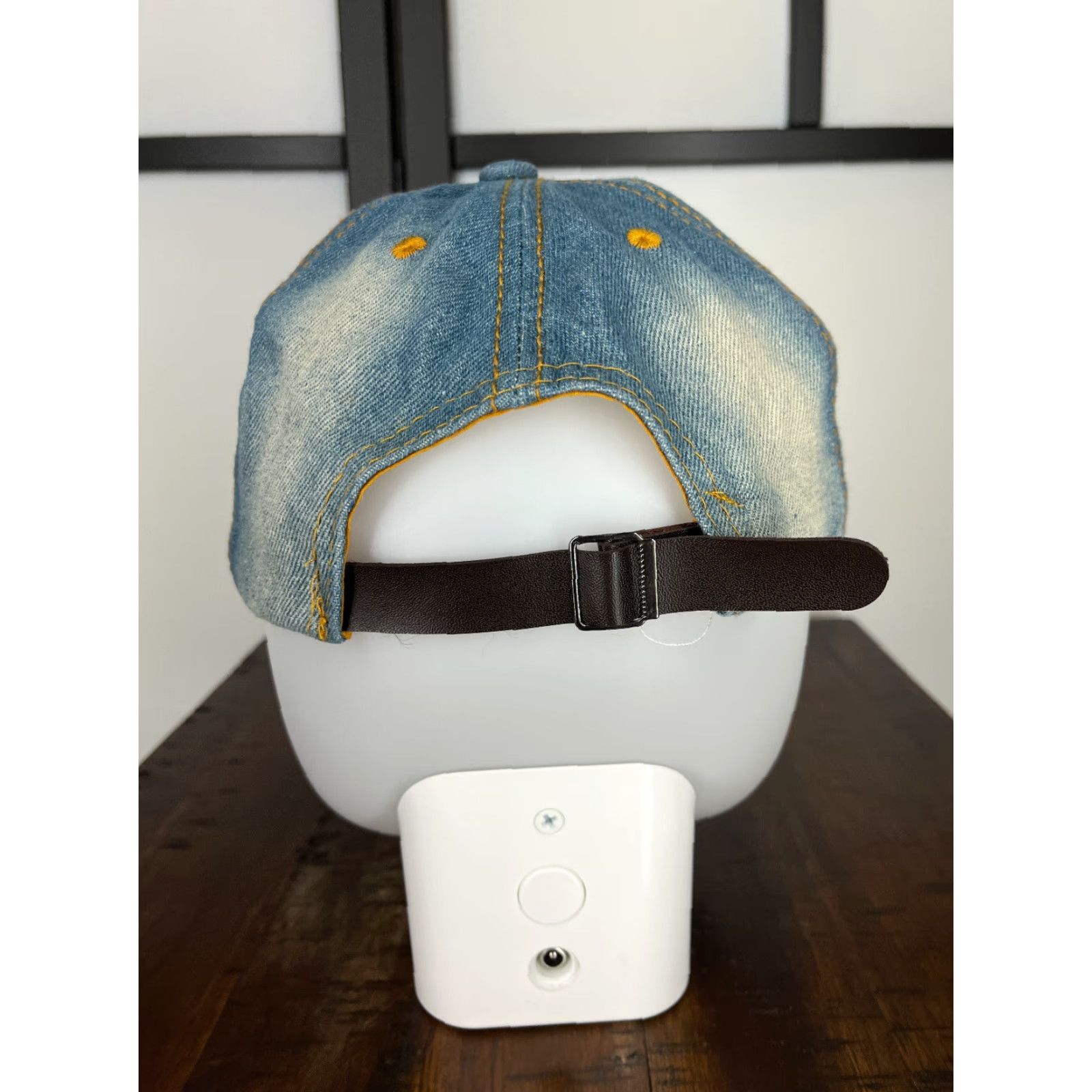 Vintage USA Hat Cap Strap Back Womens One Size Blue Bling Jeweled 100% Cotton Distressed Baseball Cap Size ONE SIZE - 6 Thumbnail