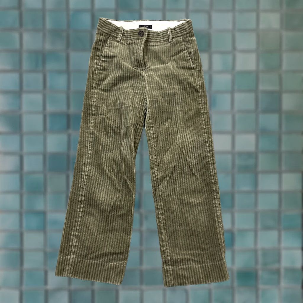J.Crew J.CREW Womens Green Capri Pants 2P Straight Leg Cotton Stretch Corduroy Size 28" / US 6 / IT 42 - 1 Thumbnail