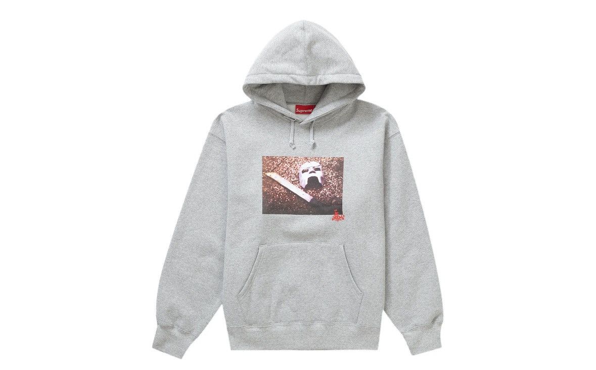image of Supreme Mf Doom Hooded Sweatshirt in Heaher Gray, Men's (Size XL)