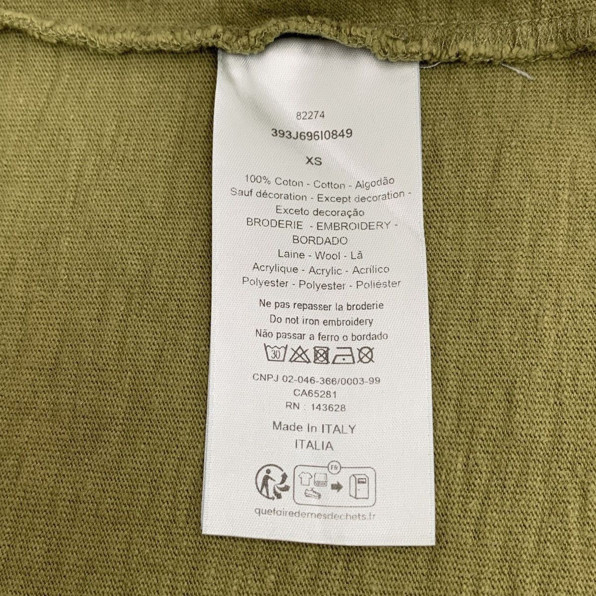 Dior Green Floral Embroidered Short Sleeve Shirt Size US XS / EU 42 / 0 - 8 Thumbnail
