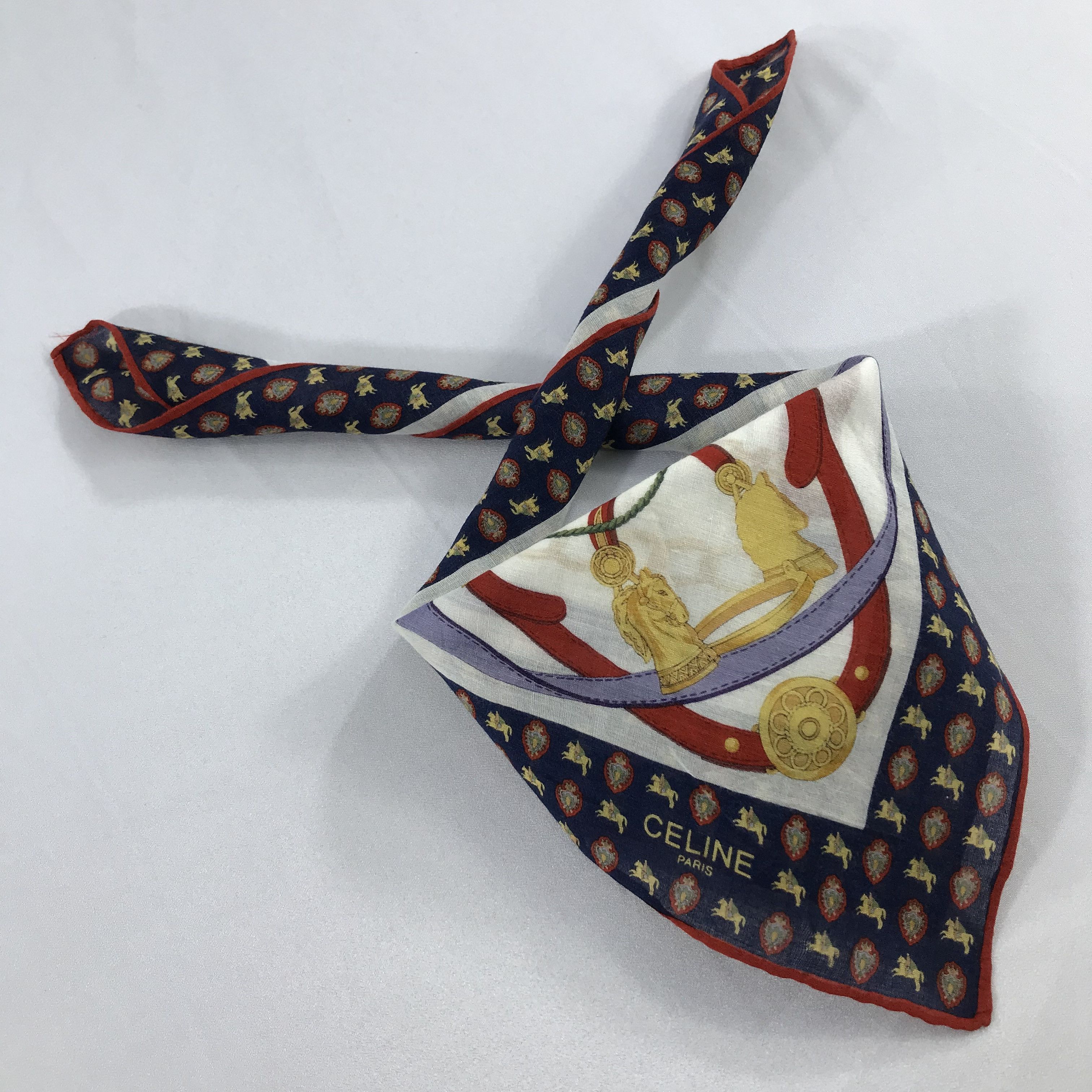 Celine × Vintage Celine Bandana / Handkerchief / Neckerchief -S2364 Size ONE SIZE - 4 Thumbnail