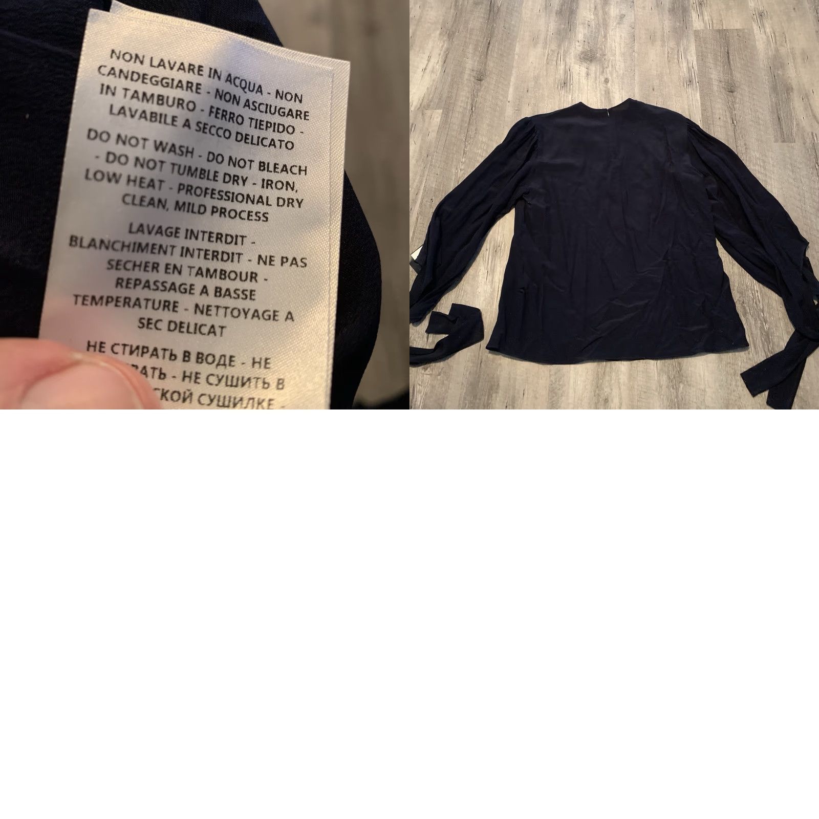 Stella McCartney Stella McCartney Silk Blouse Womens 38 Black Crewneck 3/4 Bell Sleeve Ties Graphic Print Relaxed Fit Vintage No Size XS / US 0-2 / IT 36-38 - 8 Thumbnail