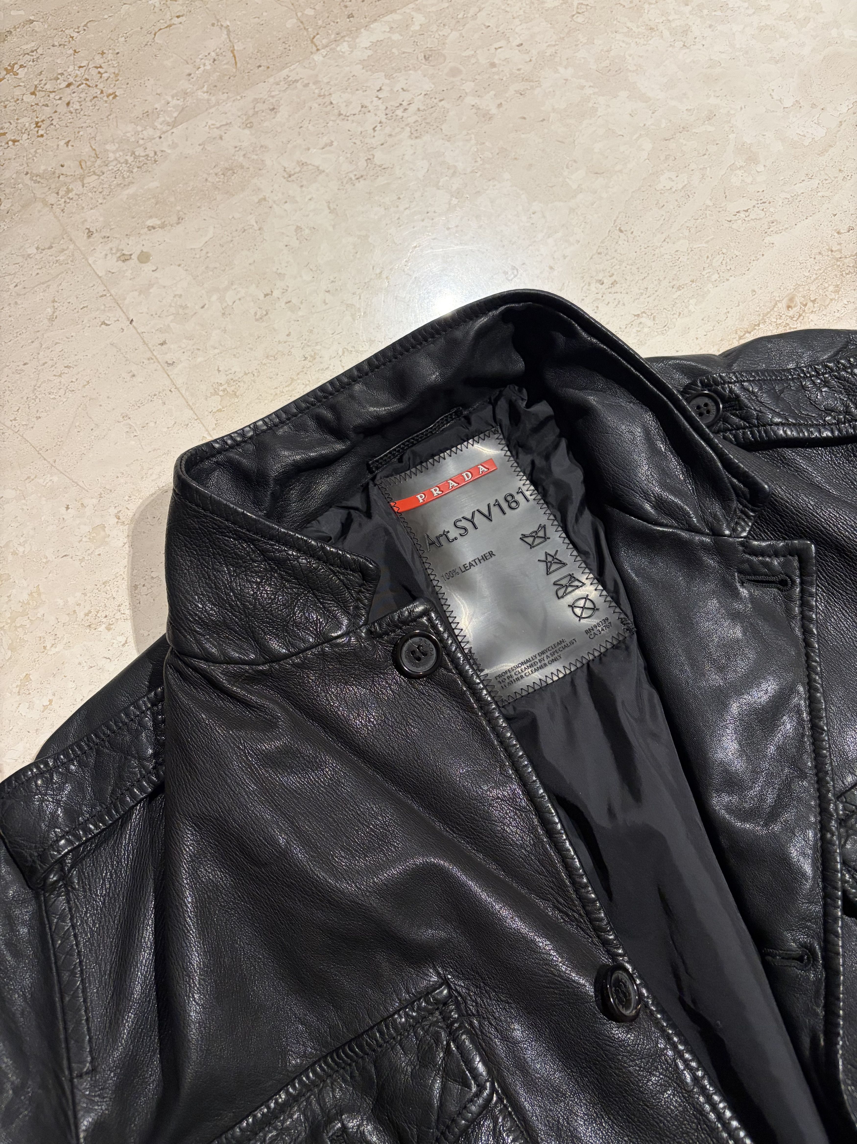 Prada PRADA MILITARY NAPPA LEATHER FIELD JACKET - ART. SYV181 - Size US L / EU 52-54 / 3 - 3 Thumbnail