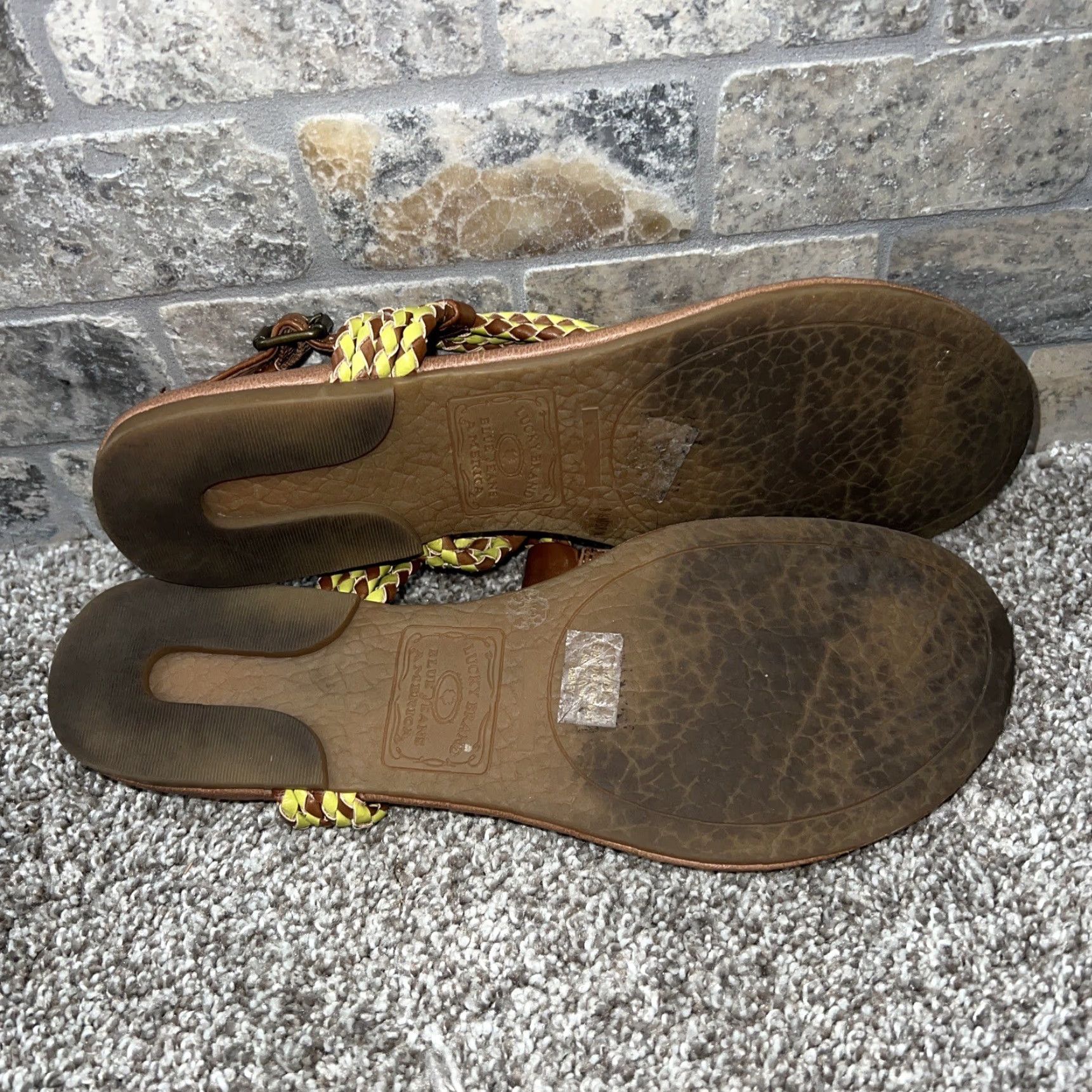 Lucky Brand VINTAGE Lucky Brand Jeans America Sandal Women Size 8.5 Brown Leather Blue Character Shoes Size 30" / US 8 / IT 44 - 4 Thumbnail