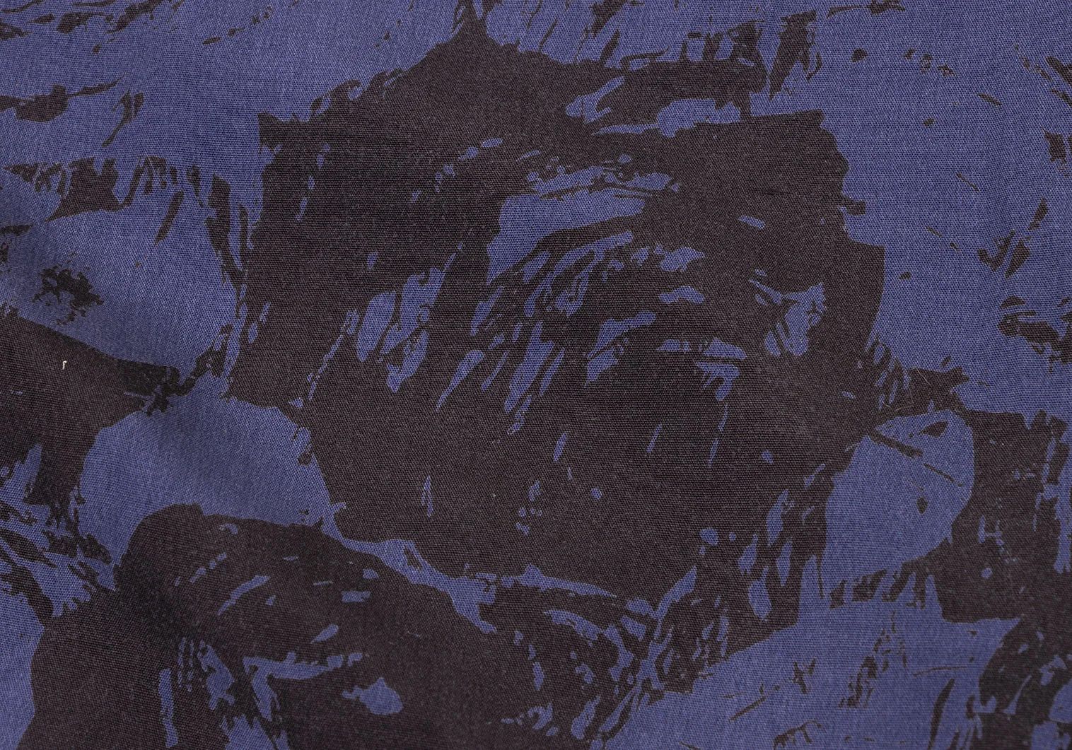 Issey Miyake Rayon Patterned Pullover Shirt in Blue and Black, Size M Size US M / EU 48-50 / 2 - 16 Thumbnail