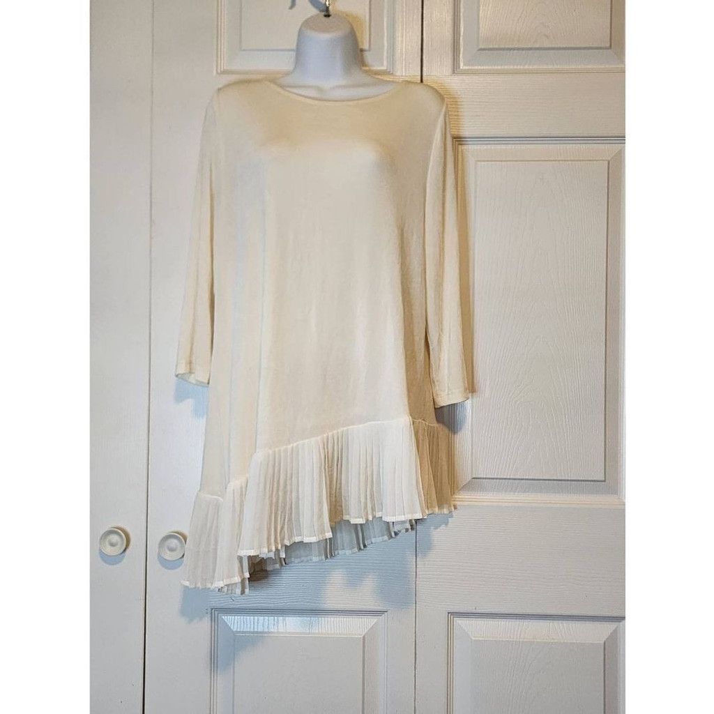 Chicos Chico's Off-white Blouse Size L / US 10 / IT 46 - 2 Thumbnail