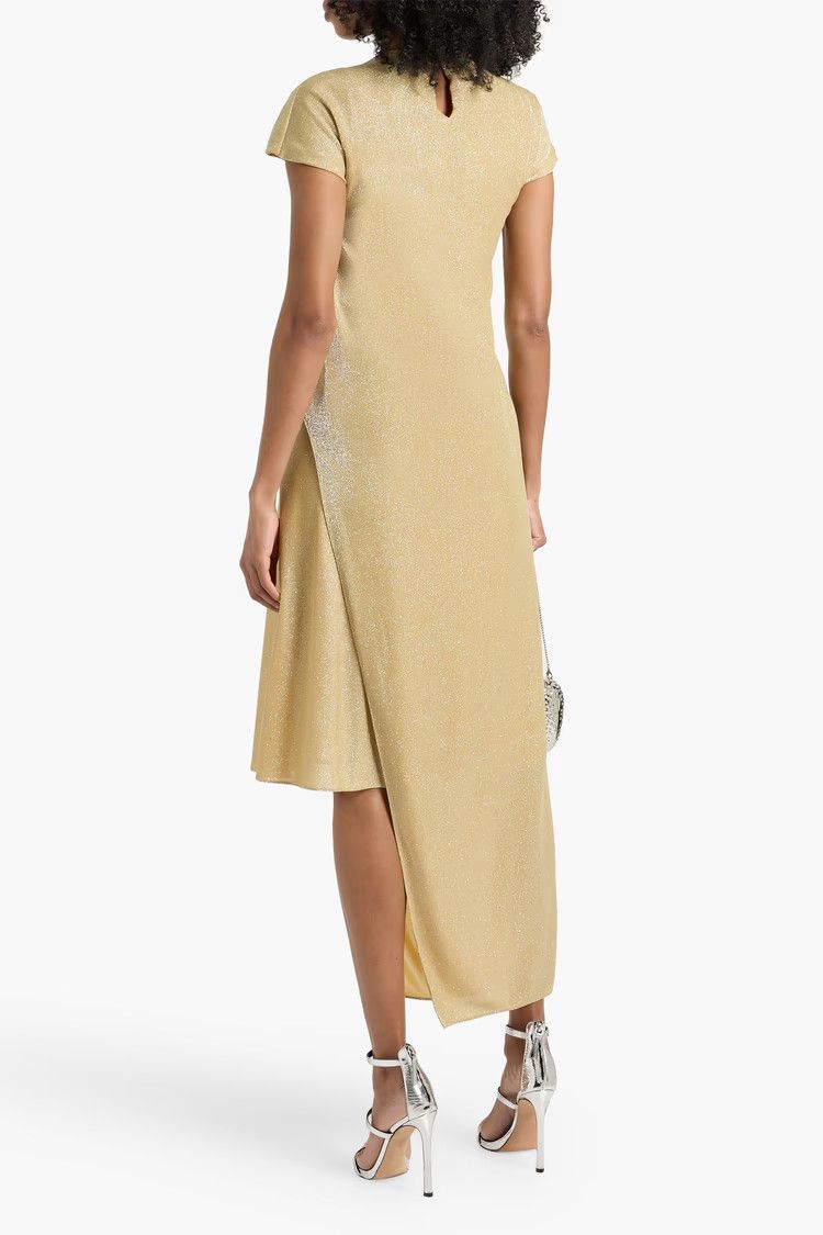 Lanvin o1y0326 Midi Dress in Beige Size M / US 6-8 / IT 42-44 - 3 Thumbnail
