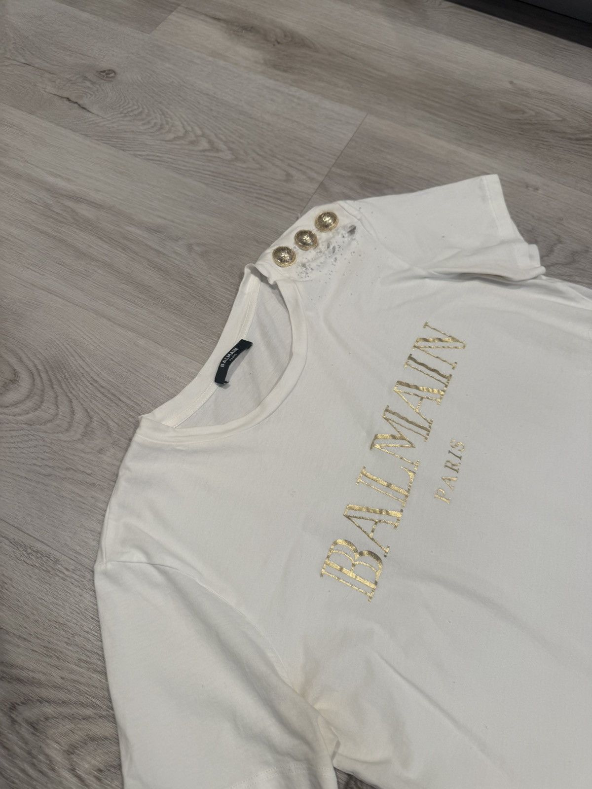 Balmain s/s 2015 gold logo button tee!! Size US S / EU 44-46 / 1 - 3 Thumbnail