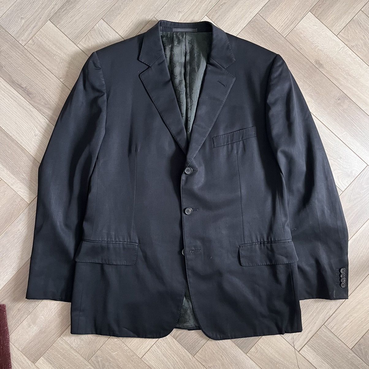 Gucci Gucci Wool Jacket Black With Monogram Lining Size 50R - 1 Thumbnail