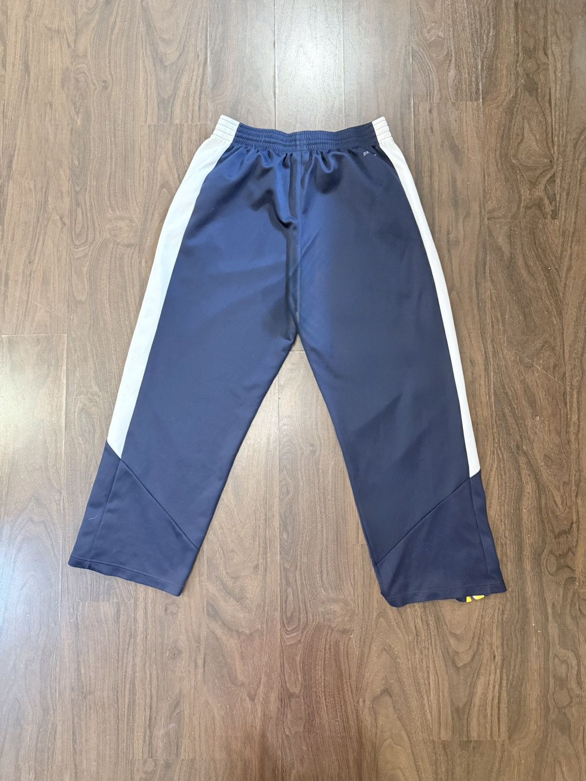 Nike Nike 2010 Baggy Navy Blue & White & Yellow Lined TrackPants Size US 36 / EU 52 - 2 Thumbnail