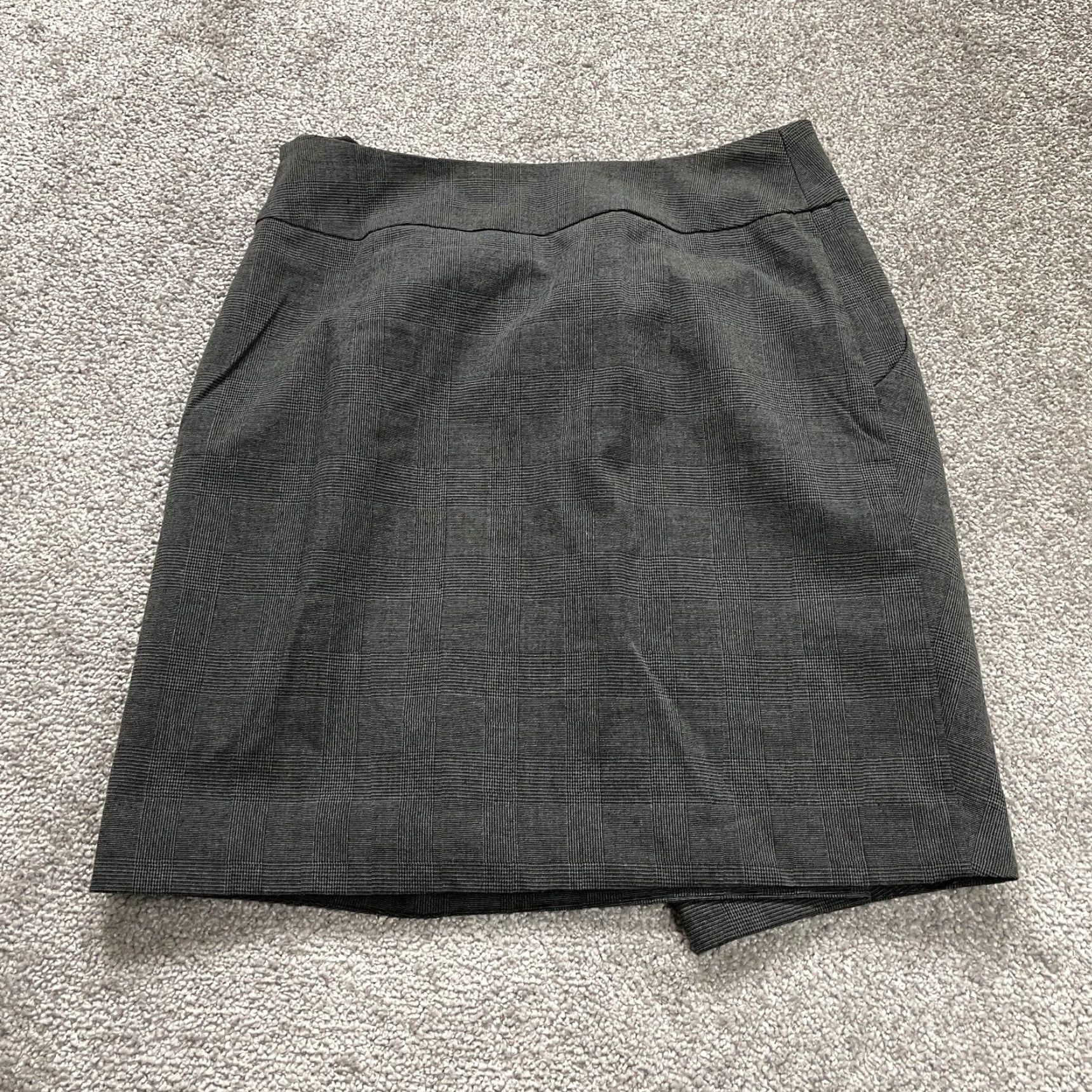 H&M H&M Pencil Mini Skirt Womens 38 Black White Plaid Pleated Front Pockets Workwear Size 26" / US 2 / IT 38 - 2 Thumbnail