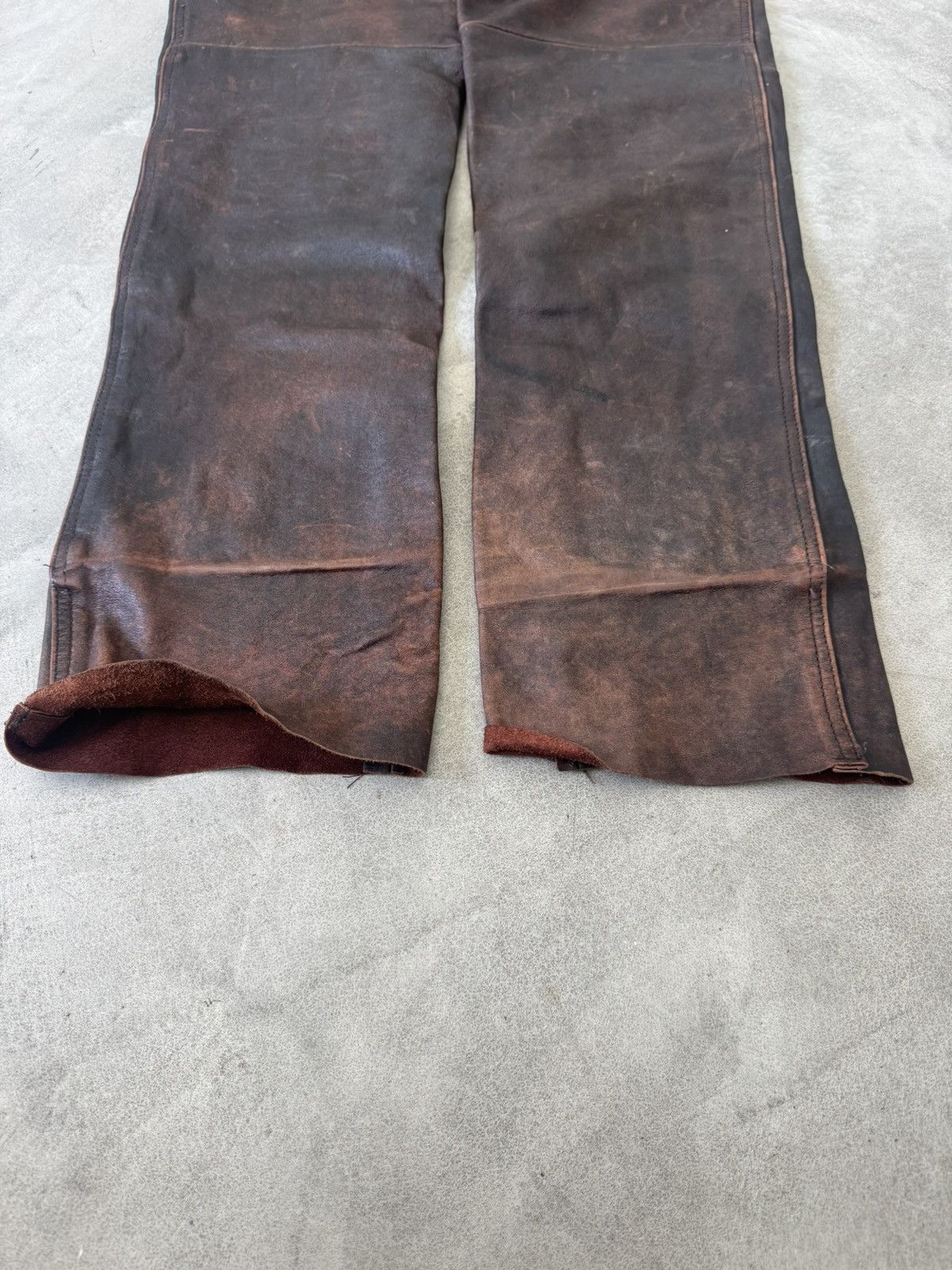 Gypsy Vintage 00s Y2K Leather Baggy Pants Size US 33 - 6 Thumbnail