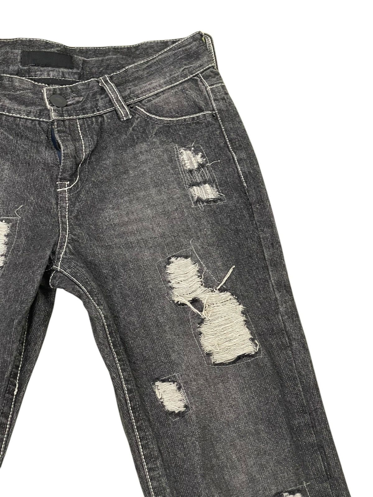 Japanese Brand Flare Jeans Sparkle Patchwork Low Rise Boot Cut 1🟦3 Size US 29 - 8 Thumbnail
