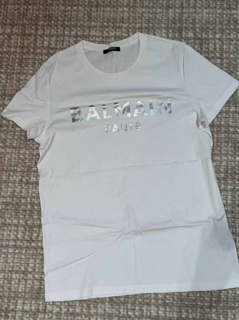 Balmain Balmain Logo Cotton Men's T-Shirt Size US M / EU 48-50 / 2 - 1 Thumbnail