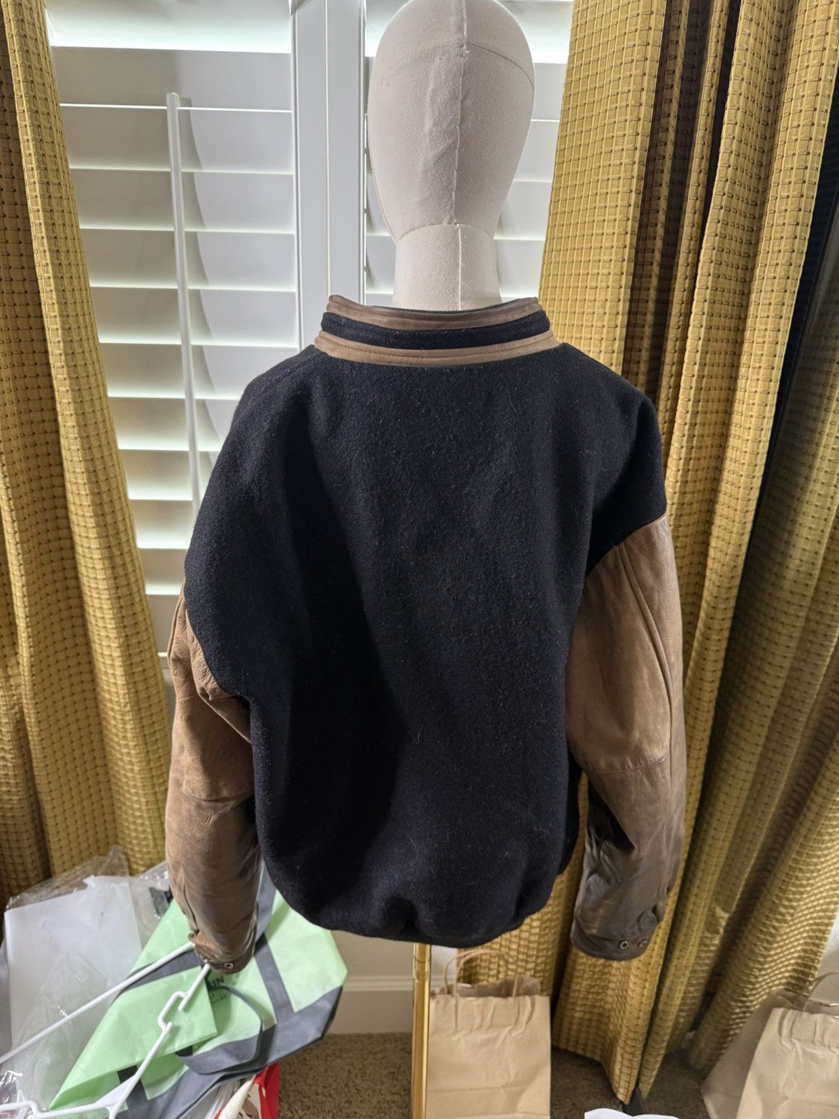 Vintage Leather Zipup Varsity jacket Leather Jackets