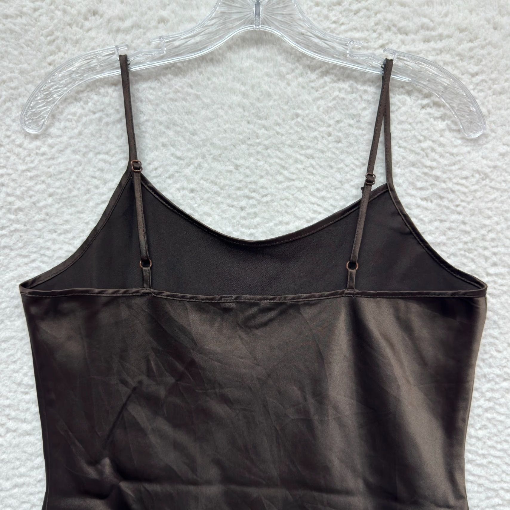 Apt. 9 VINTAGE Y2K Camisole Slip Tank Top Medium Brown Satin Fairy Grunge Whimsigoth Size M / US 6-8 / IT 42-44 - 4 Thumbnail