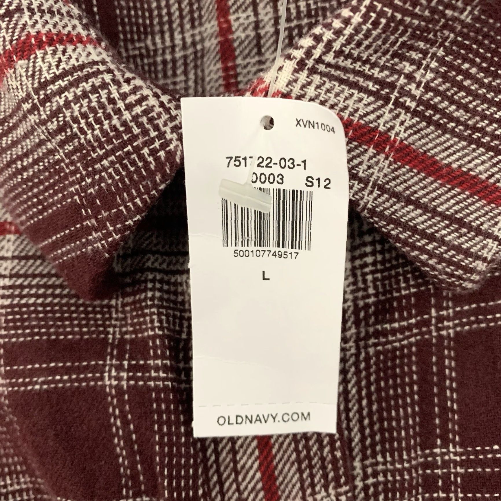 Old Navy VINTAGE Old Navy Flannel Shirt Womens Large The Boyfriend Maroon Plaid Button-Up NEW Size L / US 10 / IT 46 - 6 Thumbnail