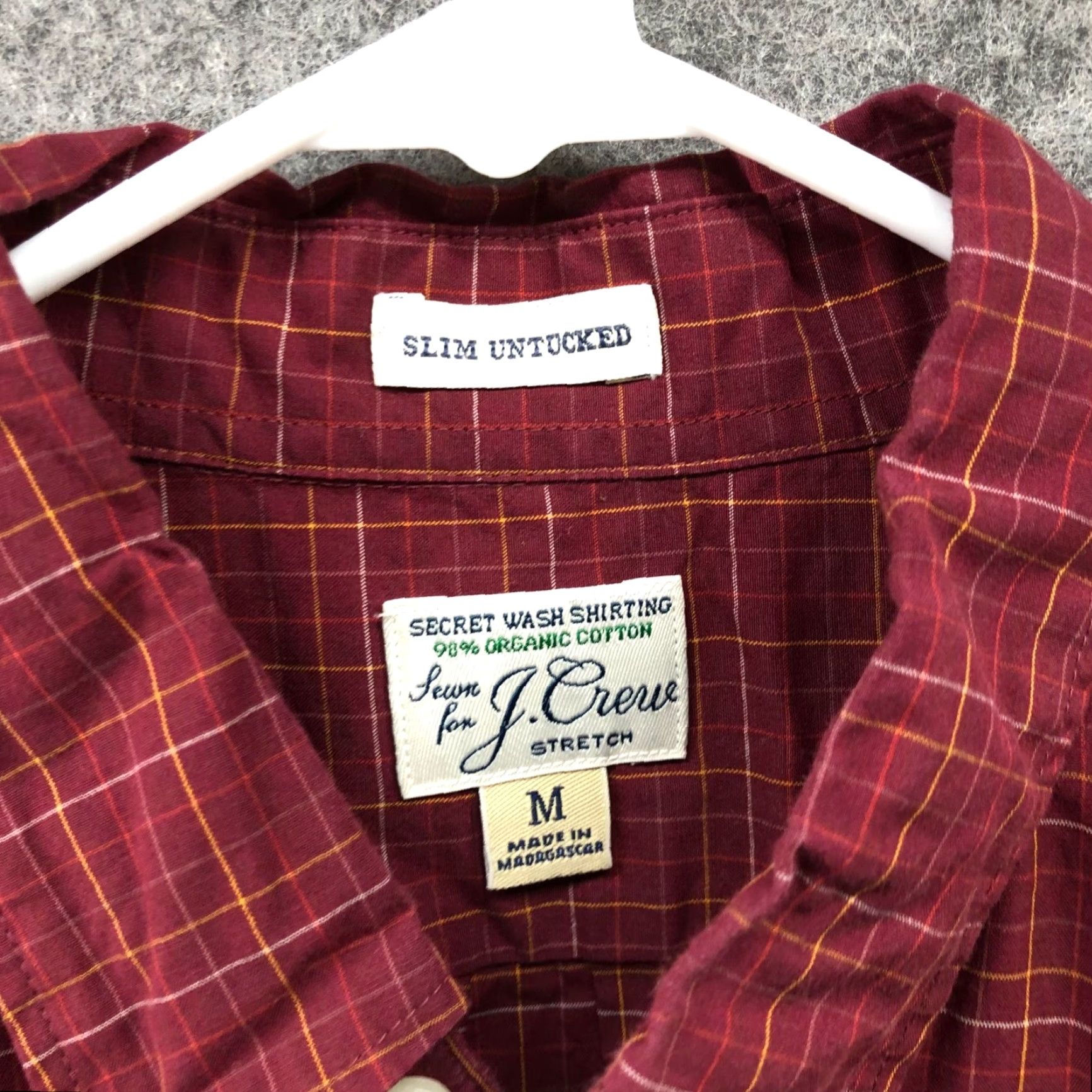 J.Crew J. Crew Slim Untucked Long Sleeve Shirt Men M Red Grid Plaid Button Down Organic Cotton Spandex Shirt Size US M / EU 48-50 / 2 - 5 Thumbnail