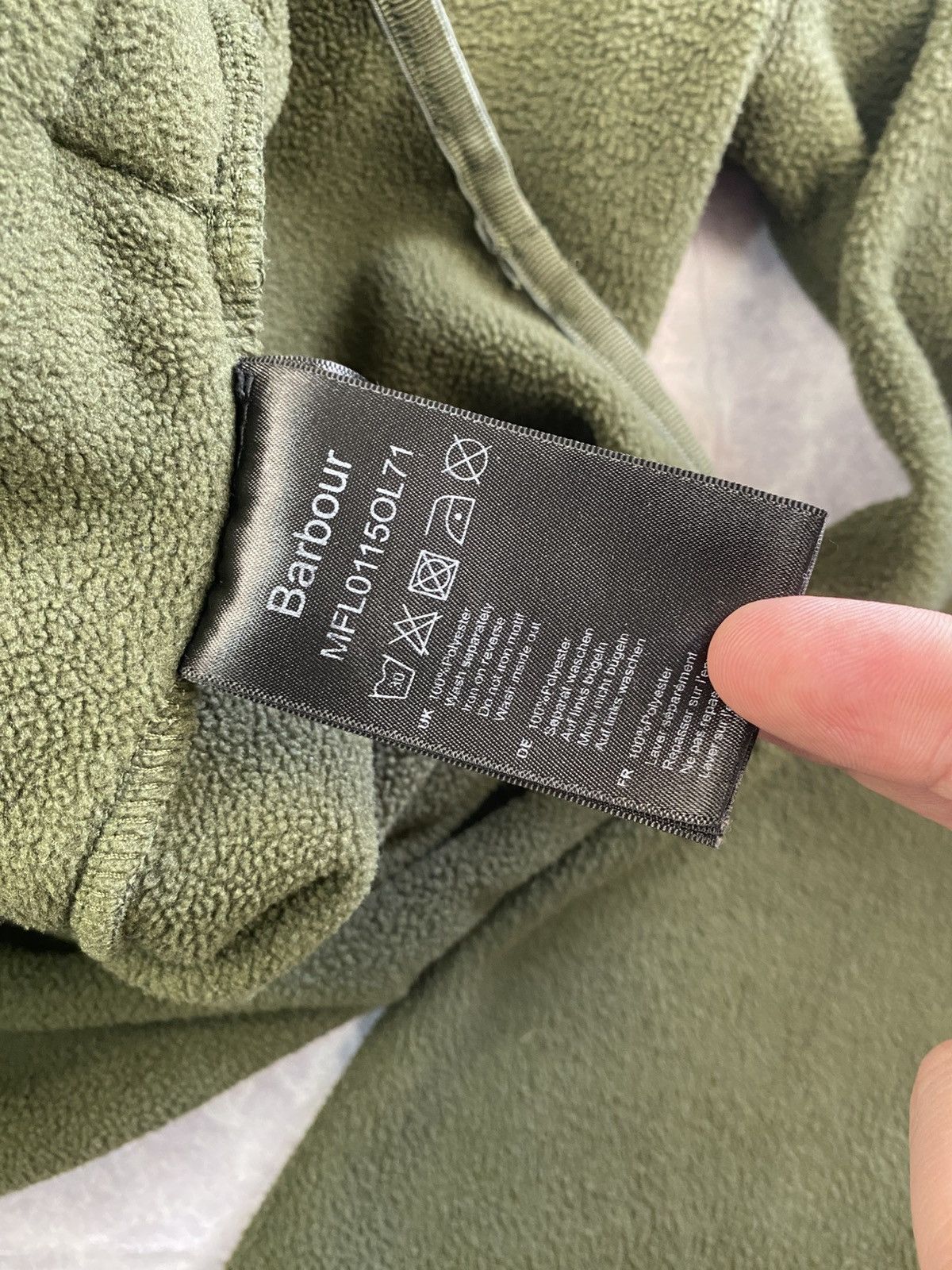 Barbour Barbour Olive Green Light Fleece Jacket With Leather Logo Size US M / EU 48-50 / 2 - 7 Thumbnail