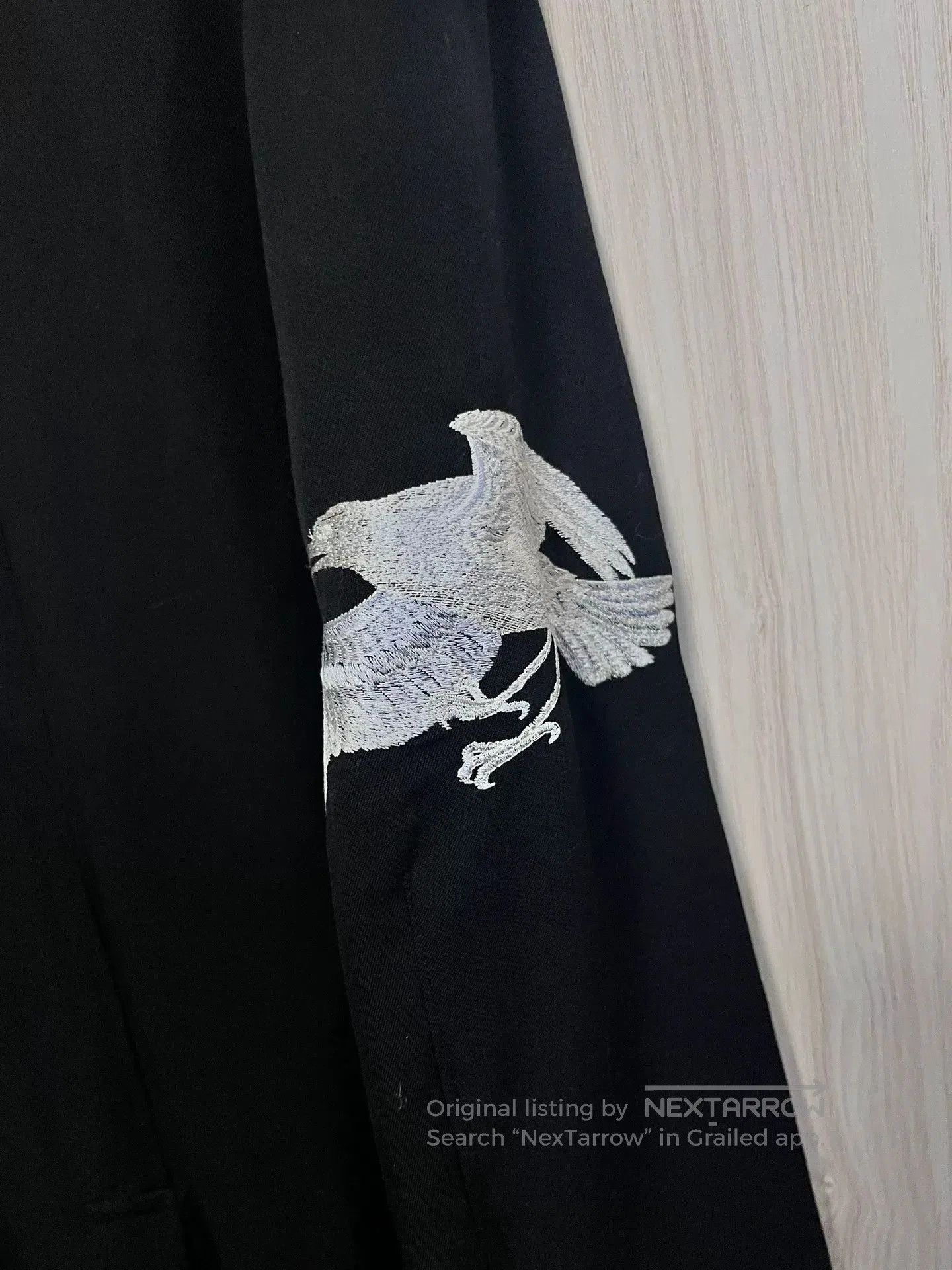 Yohji Yamamoto Yohji Yamamoto Embroidered Raven Jacket. Size XL / US 12-14 / IT 48-50 - 4 Thumbnail