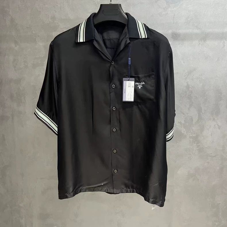 Prada Prada 2024 Black Stripe Logo Short Shirt - dmc Size US S / EU 44-46 / 1 - 1 Thumbnail