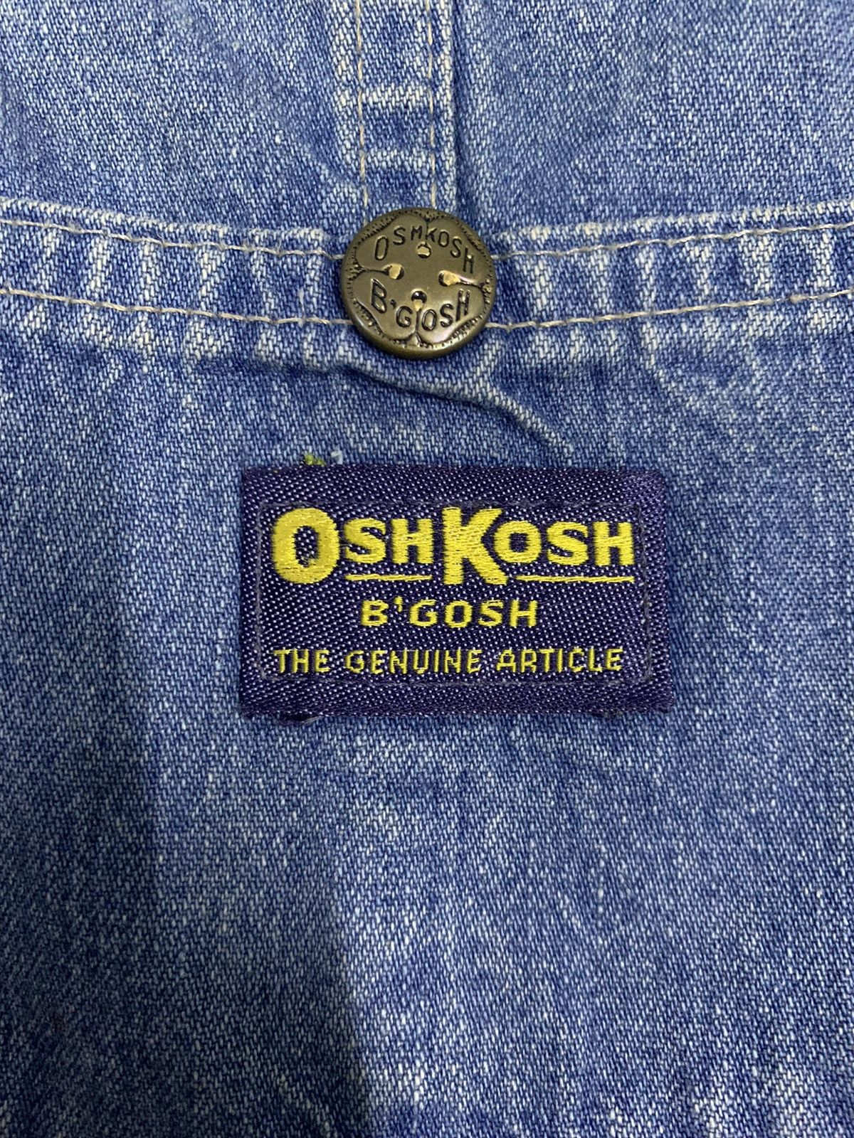 Oshkosh Vintage 90s Oshkosh BGosh Faded Denim Carpenter Overalls Size US 29 - 8 Thumbnail