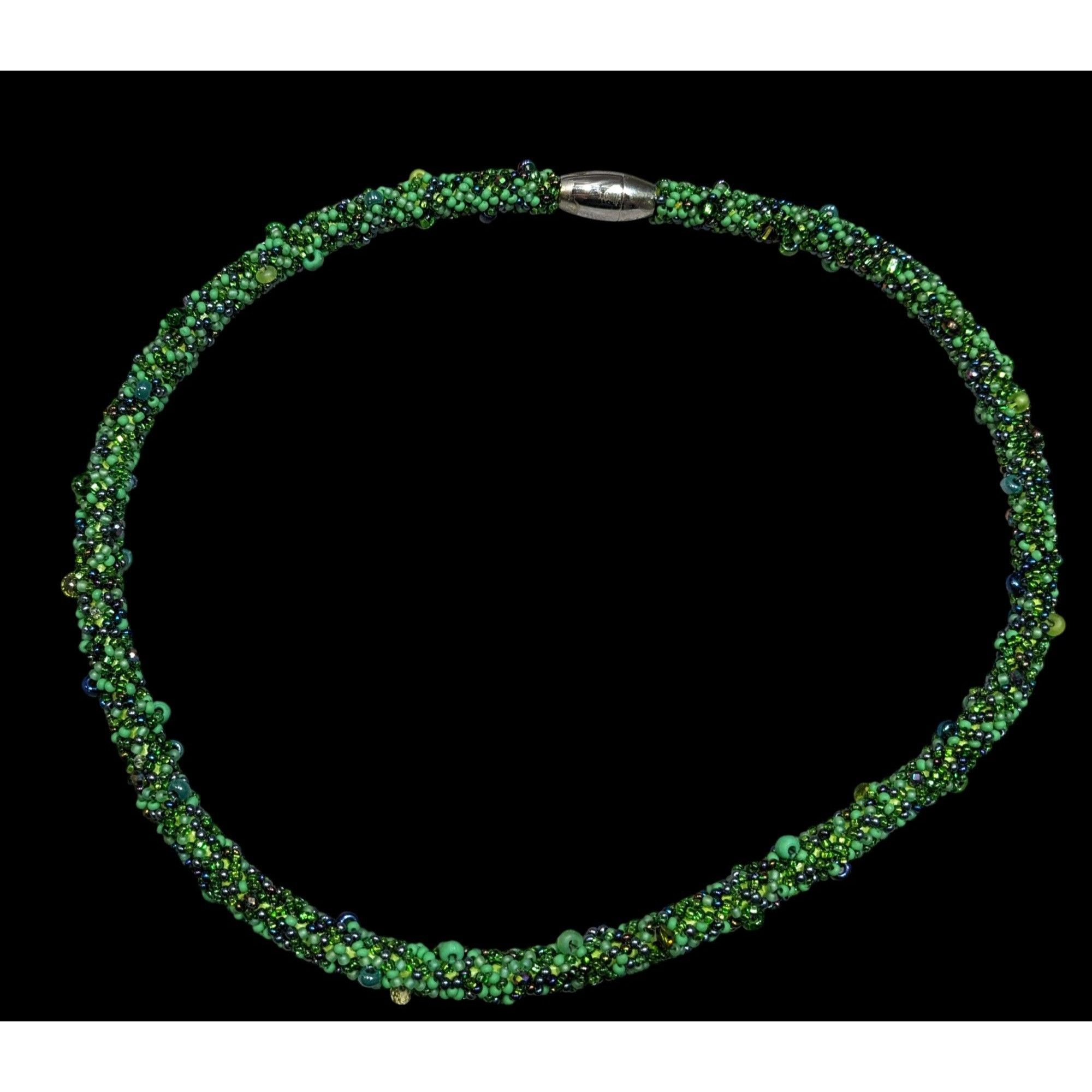 Other Fantasy Fairycore Green Glass Beaded Collar Necklace Size ONE SIZE - 1 Thumbnail