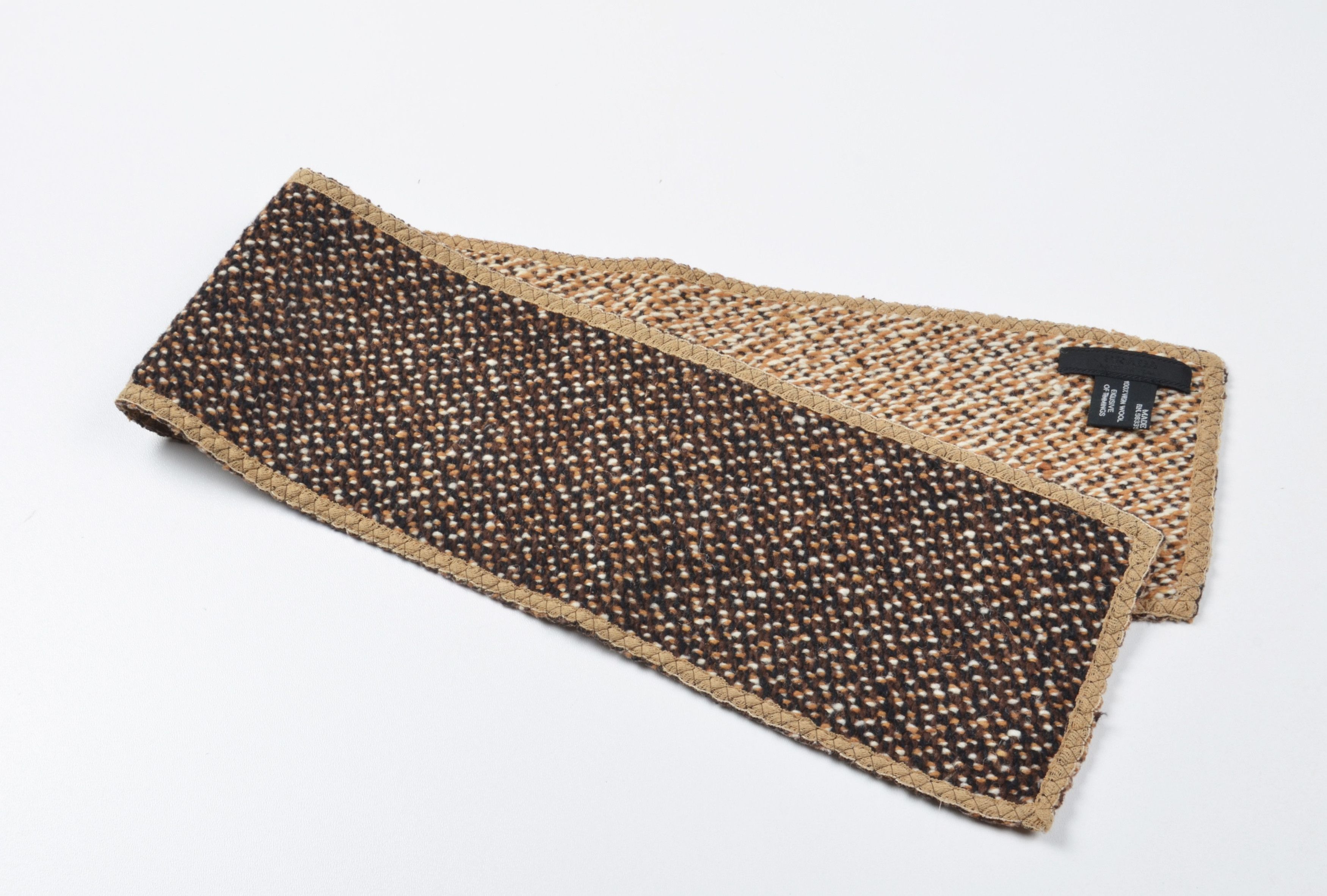 Prada Prada Virgin Wool Knitted Small Brown Scarf Size ONE SIZE - 2 Thumbnail