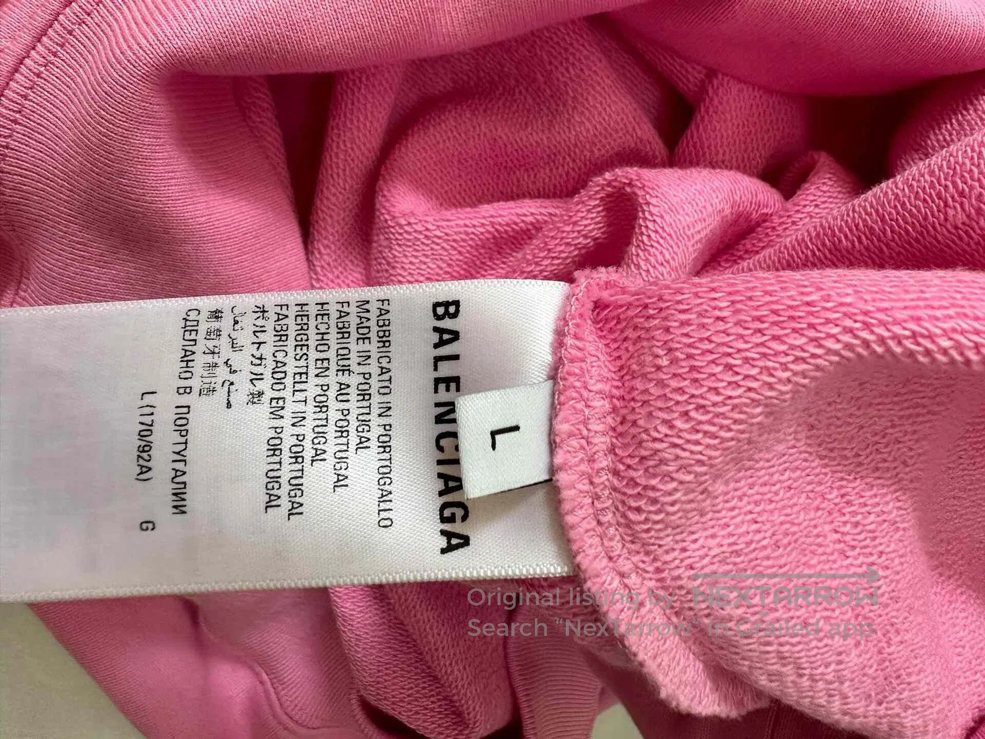 Balenciaga Balenciaga Pink Logo Hoodie. Size L / US 10 / IT 46 - 4 Thumbnail