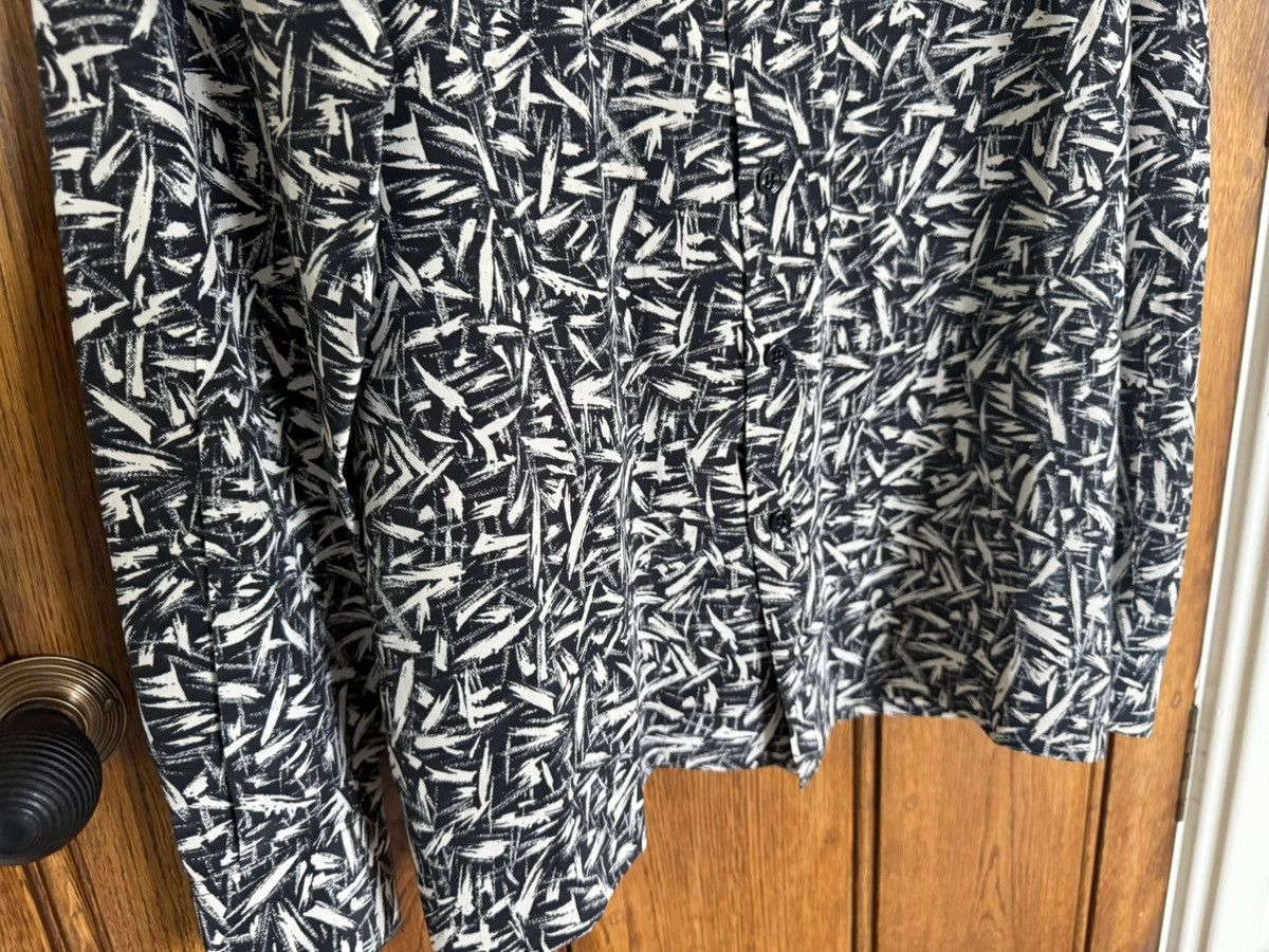 Saint Laurent Paris SS14 Saint Laurent Black white Brush squiggle silk shirt Size US M / EU 48-50 / 2 - 16 Thumbnail