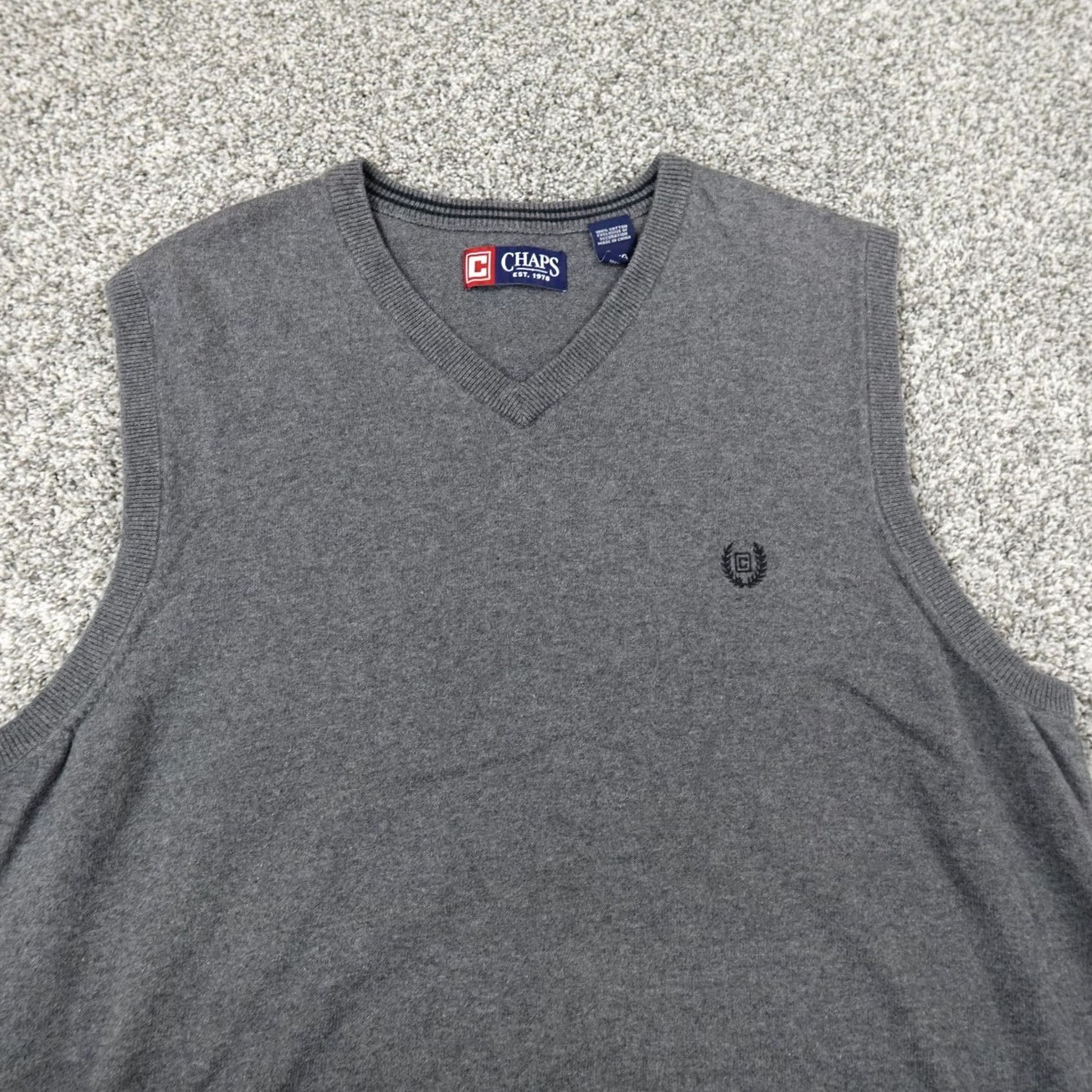 Polo Ralph Lauren Ralph Lauren Chaps Vest Mens L Gray Sleeveless Knit V-Neck Golf Casual Workwear | Polo Ralph Lauren Size US L / EU 52-54 / 3 - 3 Thumbnail