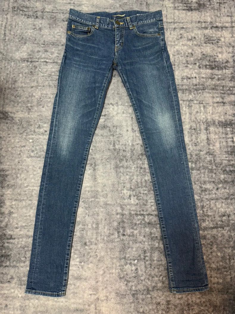 Saint Laurent Paris 13ss Cat Claw Washed Base Dark Blue Jea